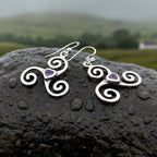 Triple Spiral Heart Earrings