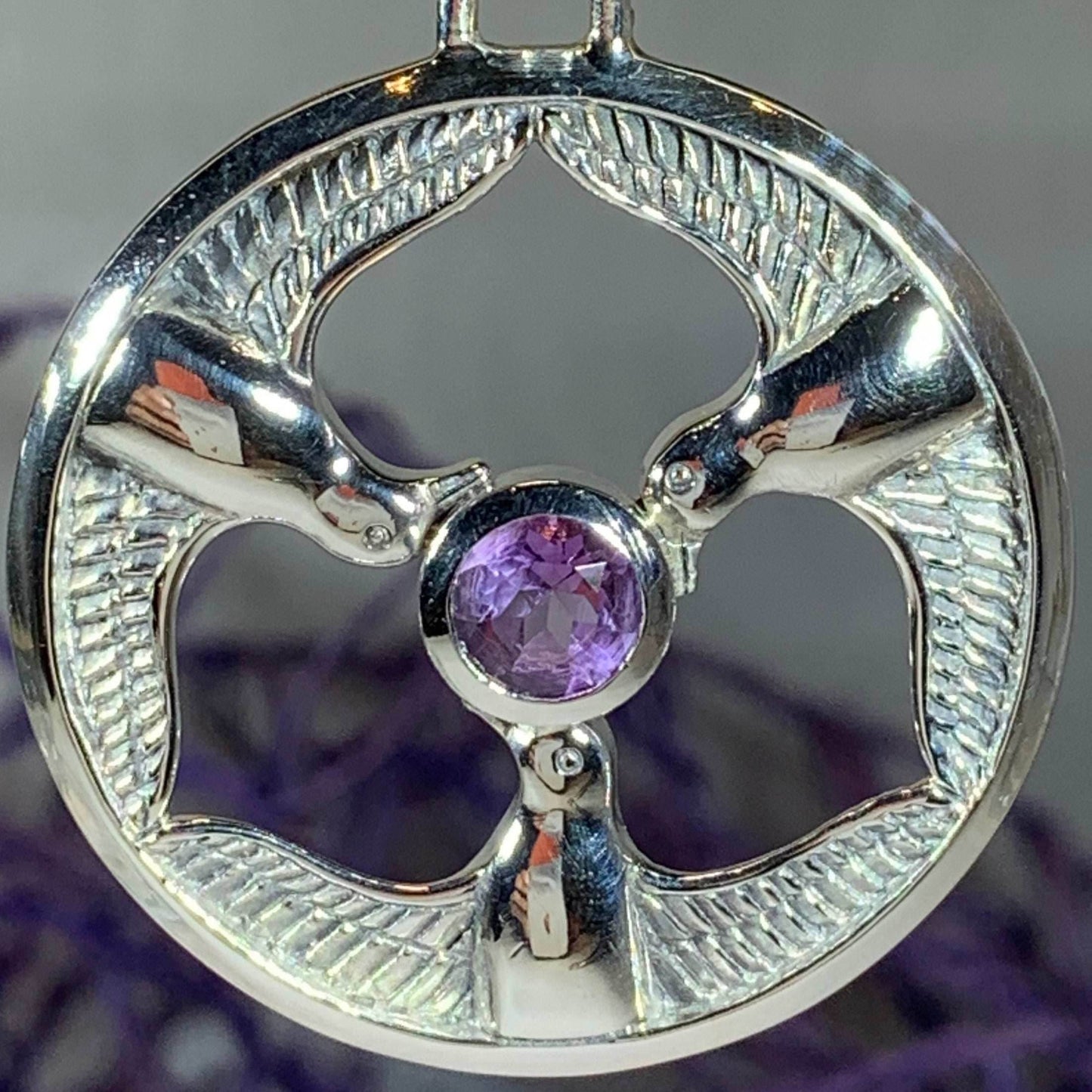 Rhiannon's Three Birds Goddess Necklace - Garnet