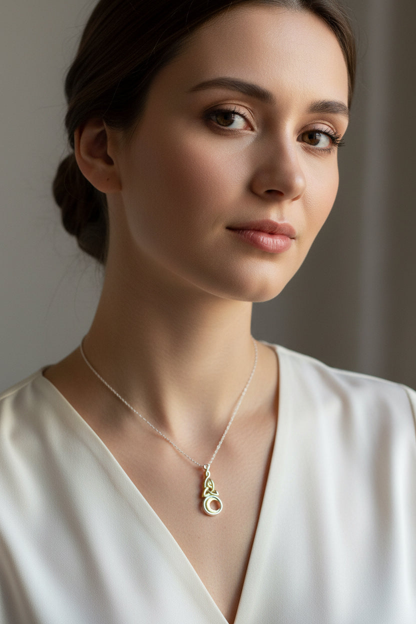 Trinity Crescent Moon Necklace