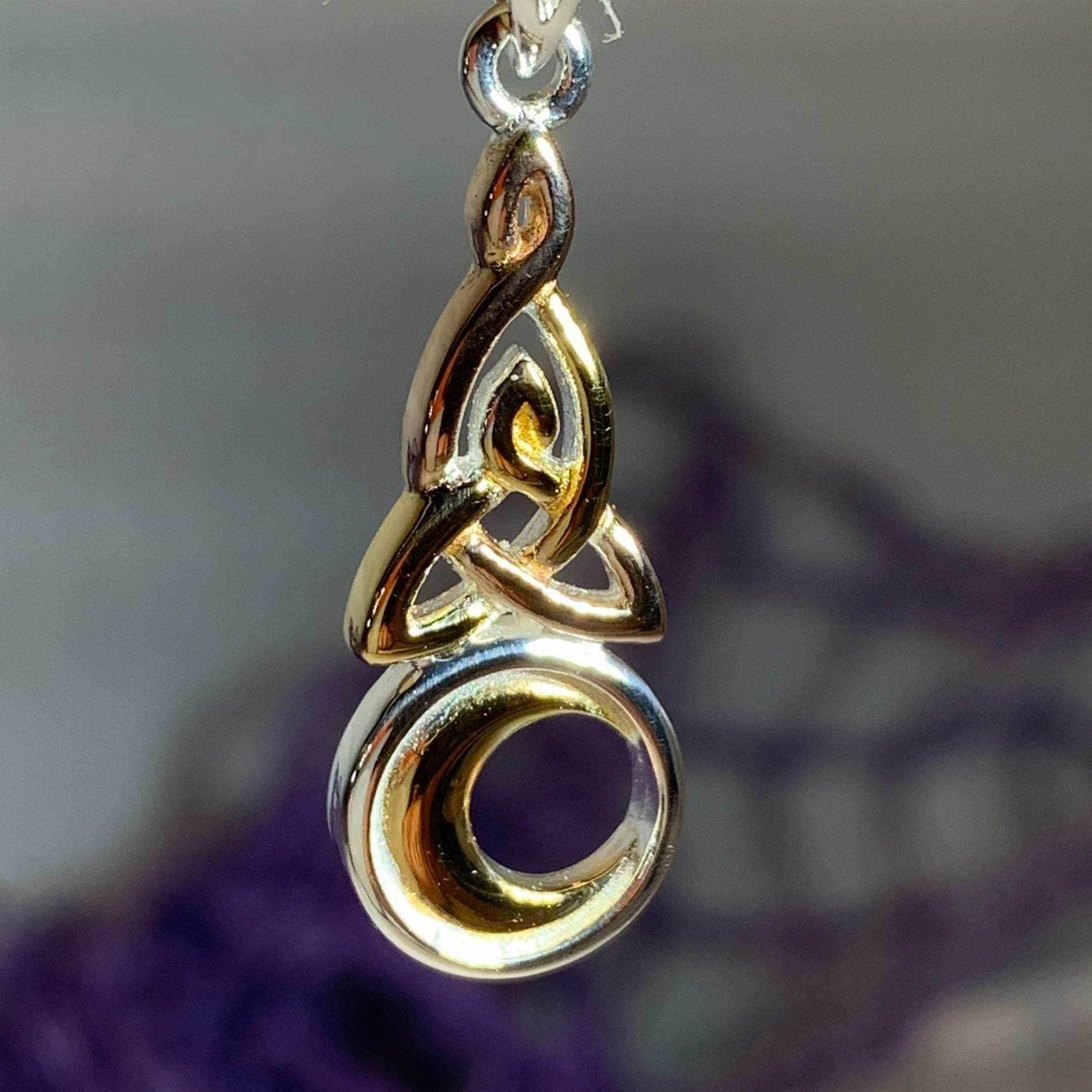 Trinity Crescent Moon Necklace - 18