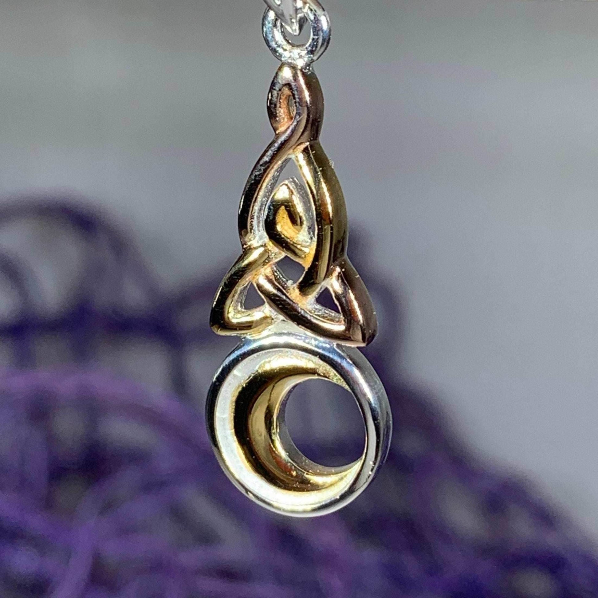 Trinity Crescent Moon Necklace - 18