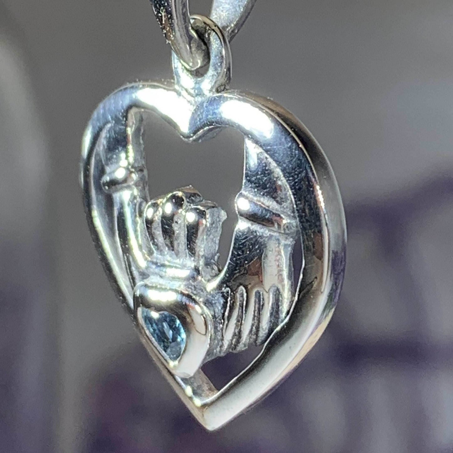 Claddagh Love Necklace - Amethyst