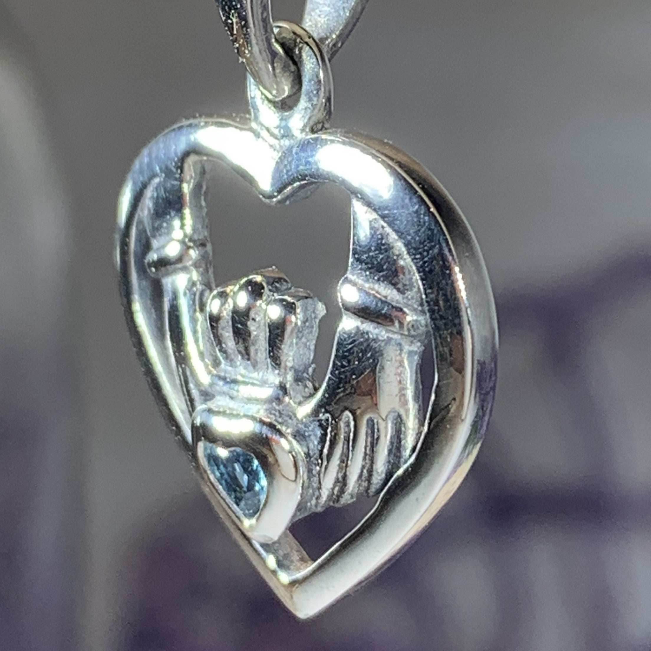 Claddagh Love Necklace - Amethyst