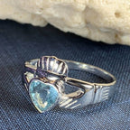 Blue Topaz Claddagh Ring - 4