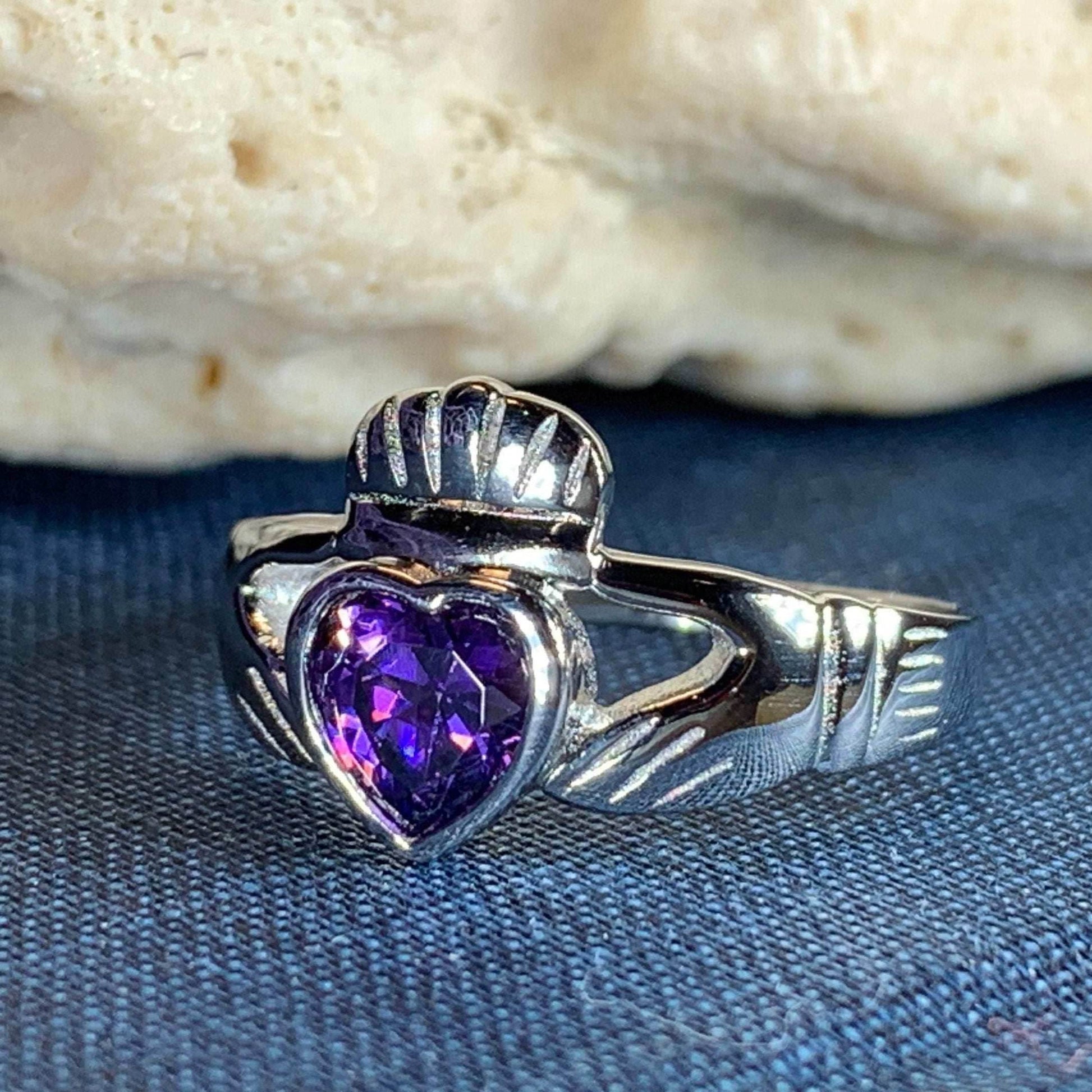 Amethyst Claddagh Ring - 4