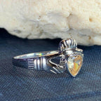 Champagne Diamond Claddagh Ring - 4