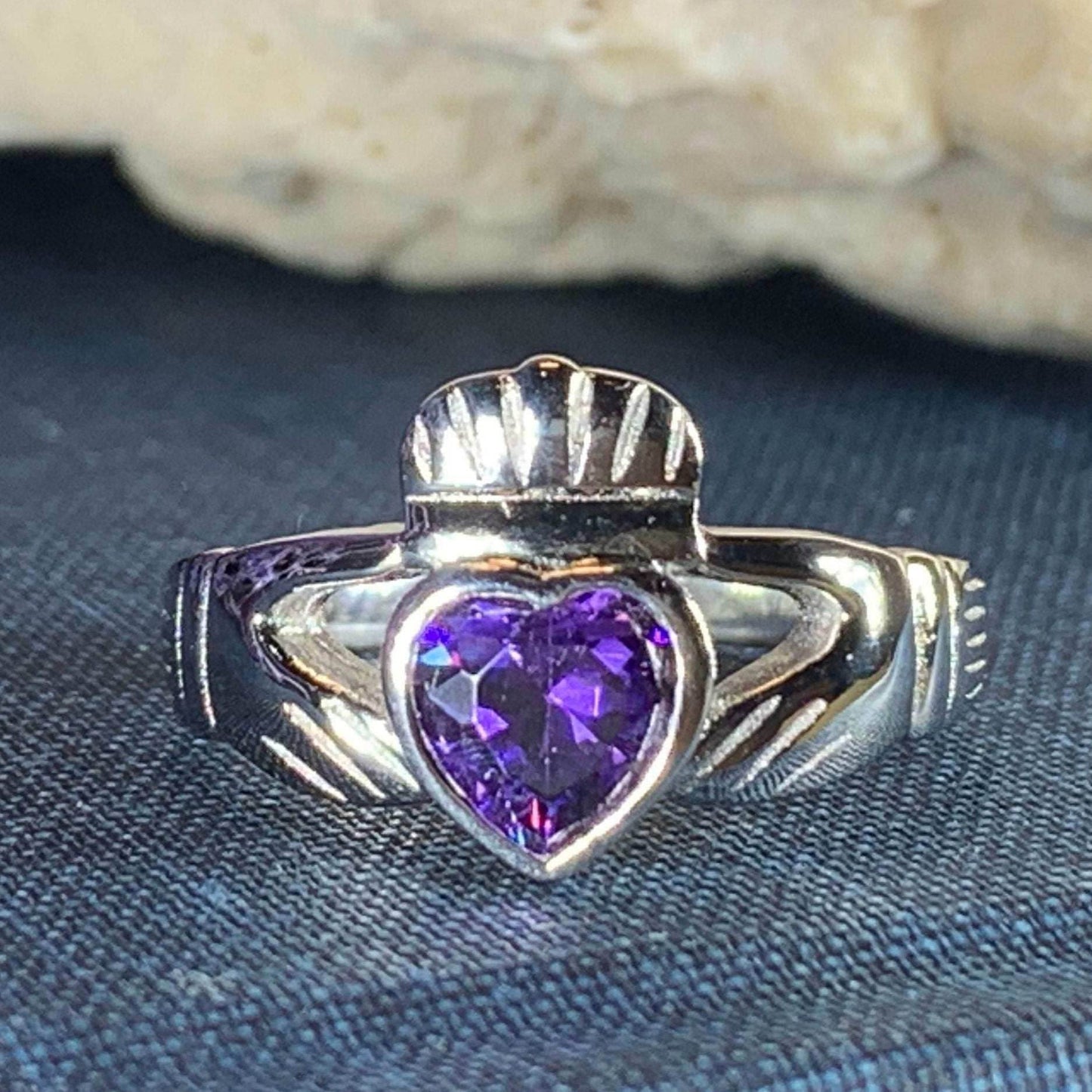 Amethyst Claddagh Ring - 4
