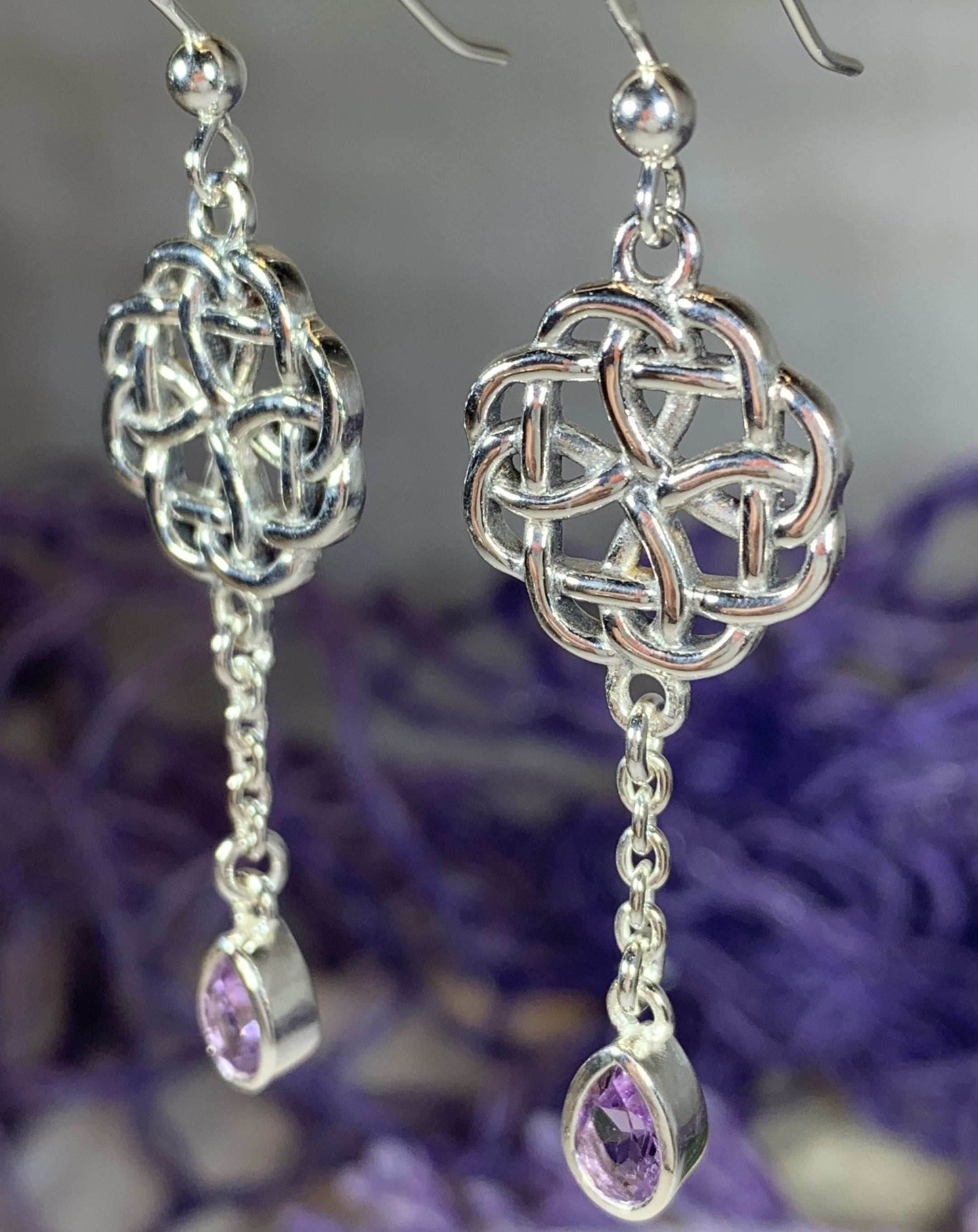 Kate Celtic Knot Earrings - Amethyst