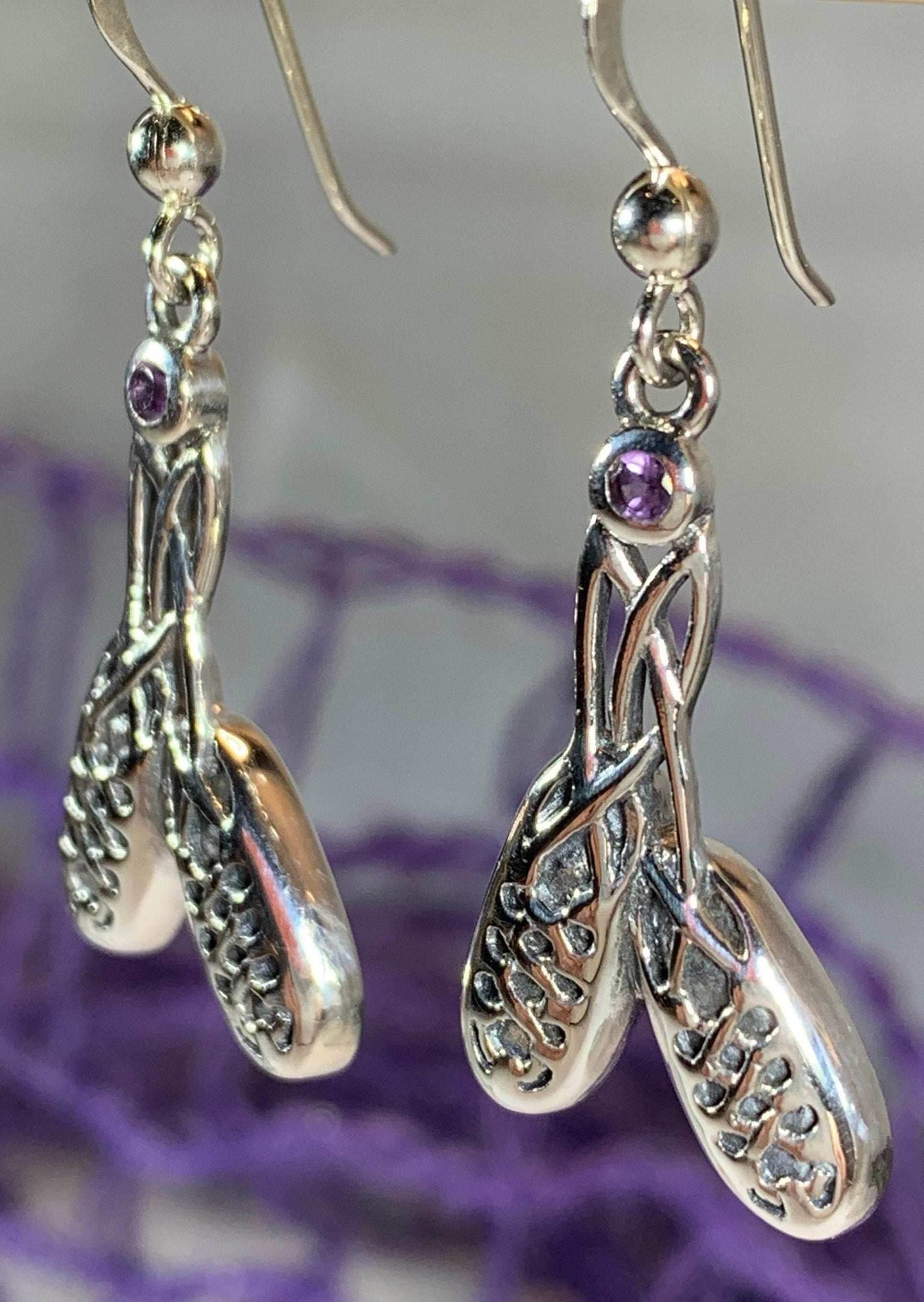 Irish Dance Shoes Earrings - Amethyst
