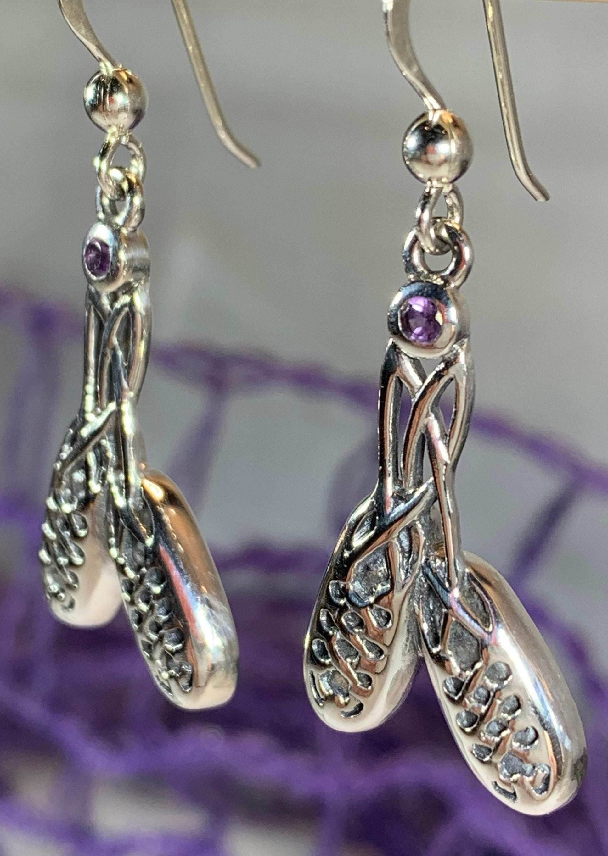 Irish Dance Shoes Earrings - Amethyst