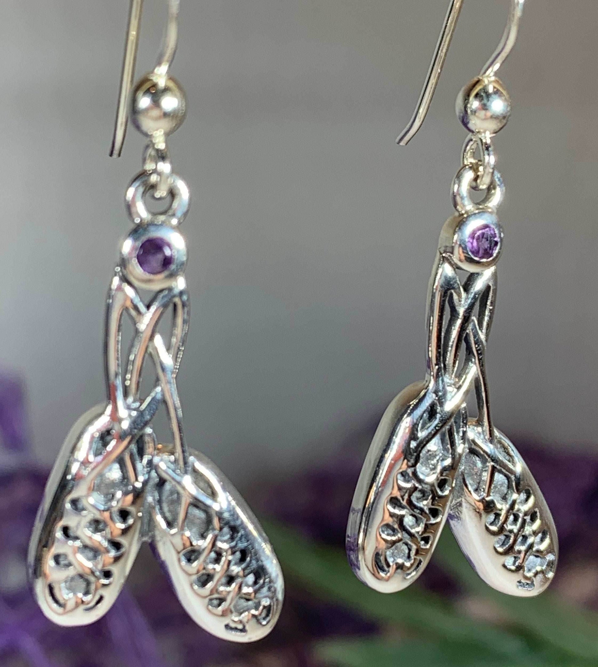 Irish Dance Shoes Earrings - Amethyst