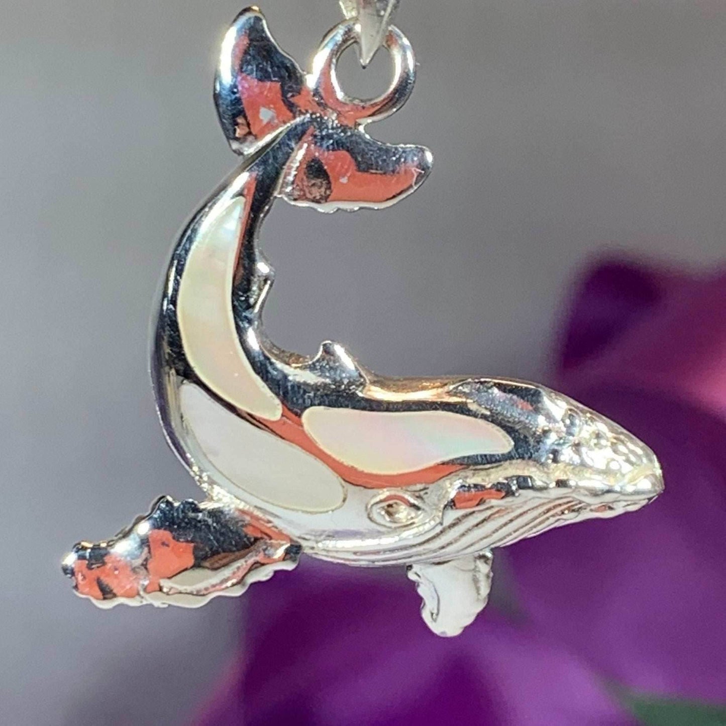 Whale Necklace - mother of pearl