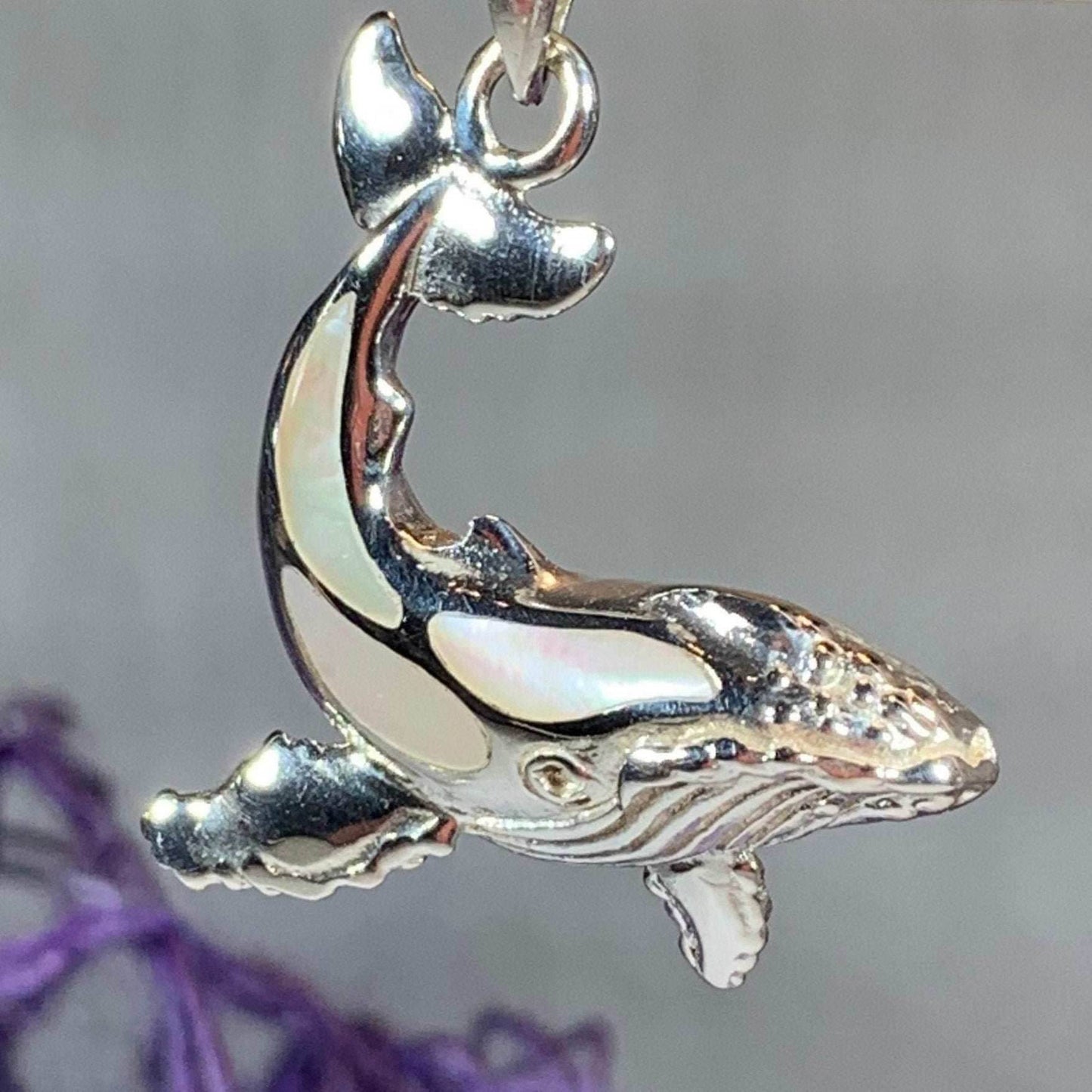 Whale Necklace - mother of pearl