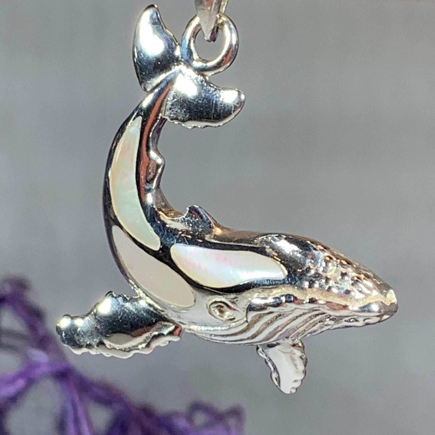 Whale Necklace - mother of pearl
