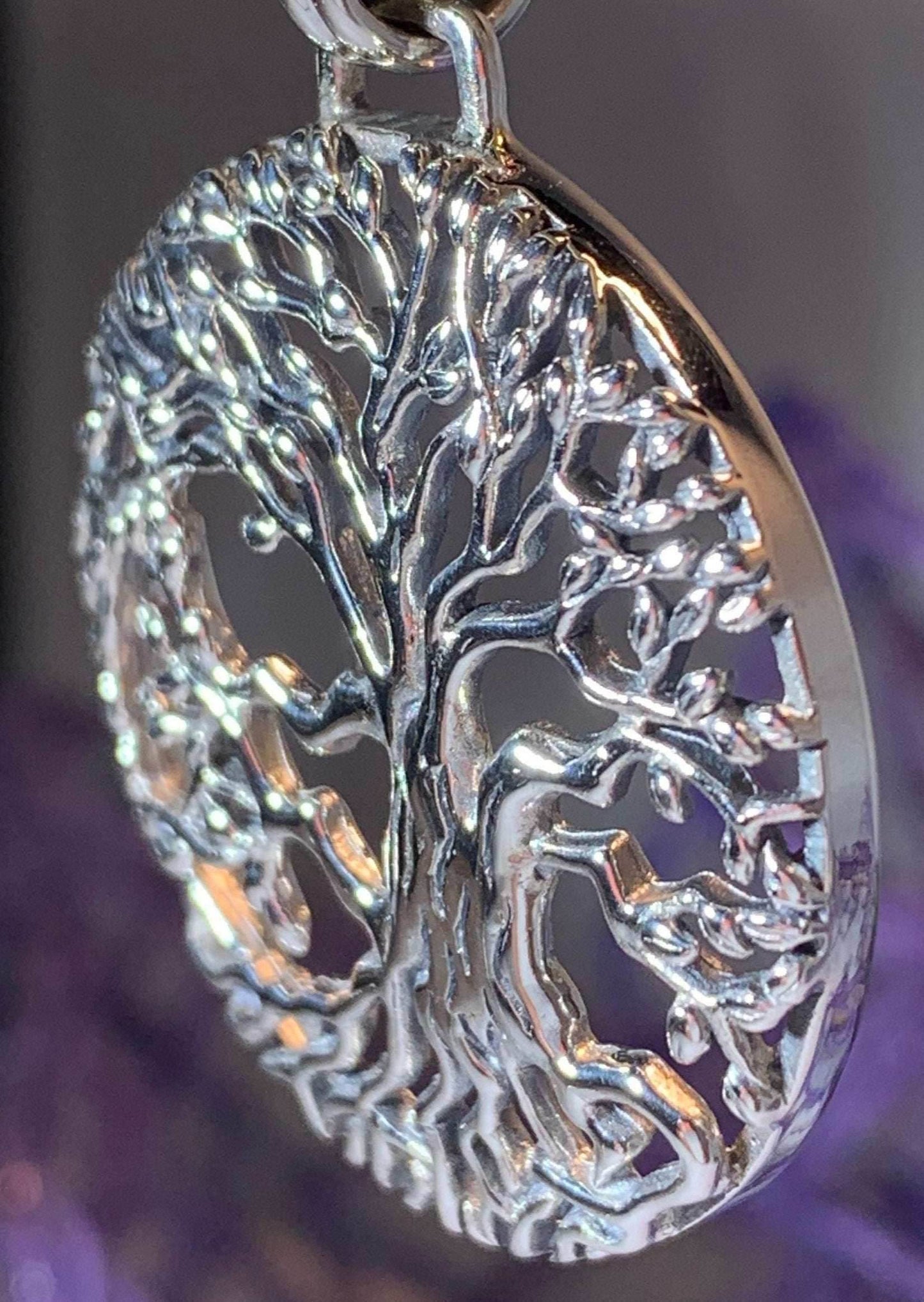 Solstice Tree of Life Silver Necklace - 18