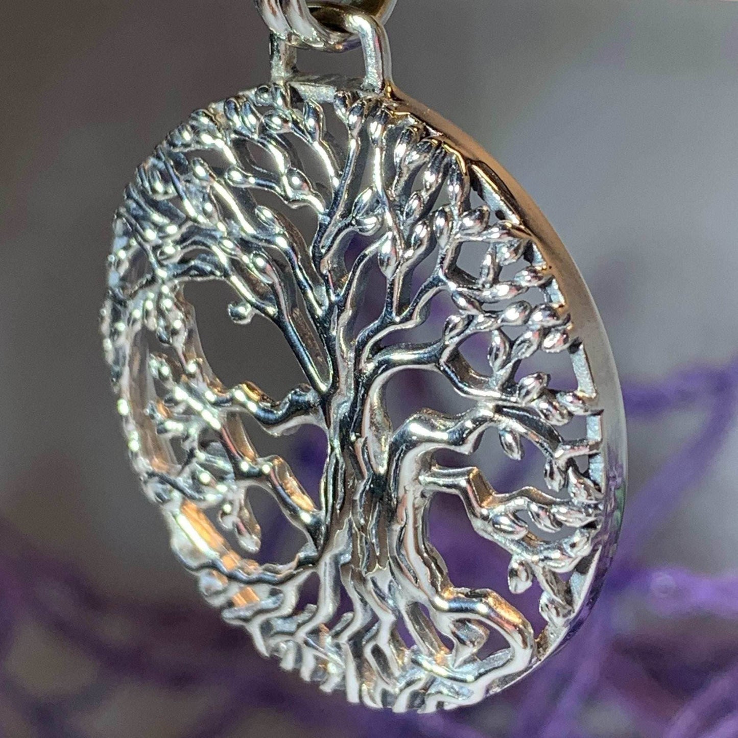 Solstice Tree of Life Silver Necklace - 18