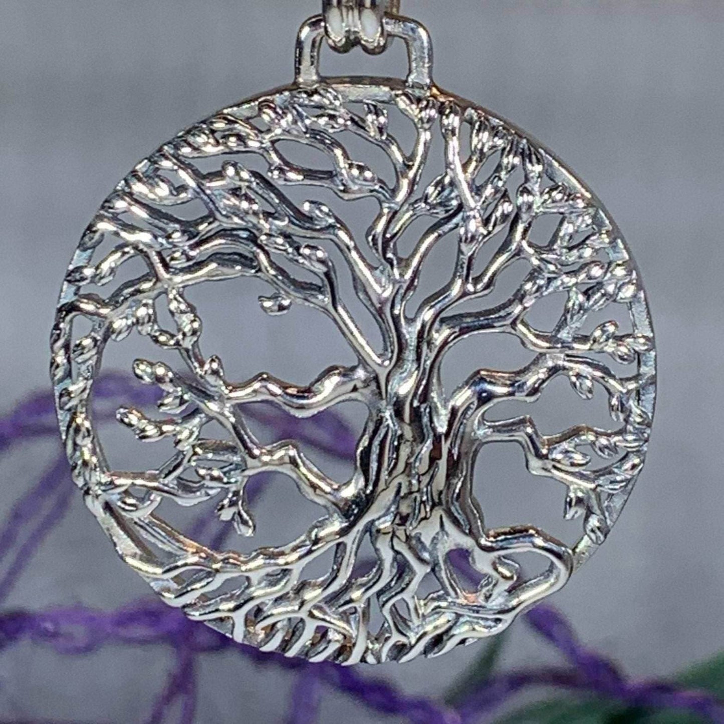 Solstice Tree of Life Silver Necklace - 18