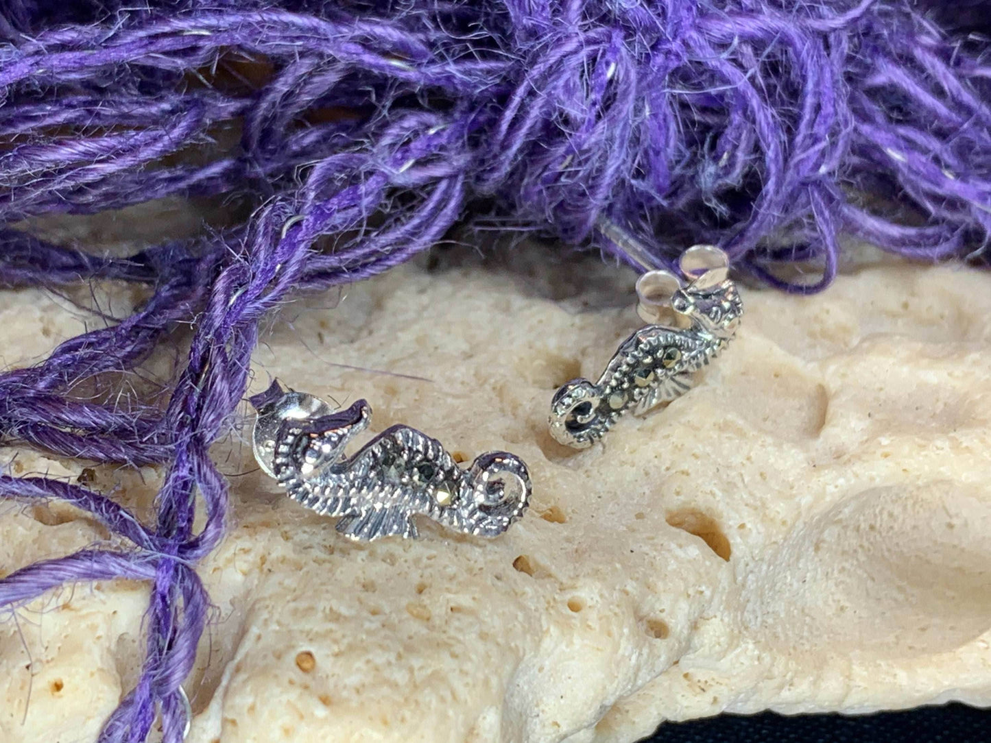 Seahorse Marcasite Earrings - 