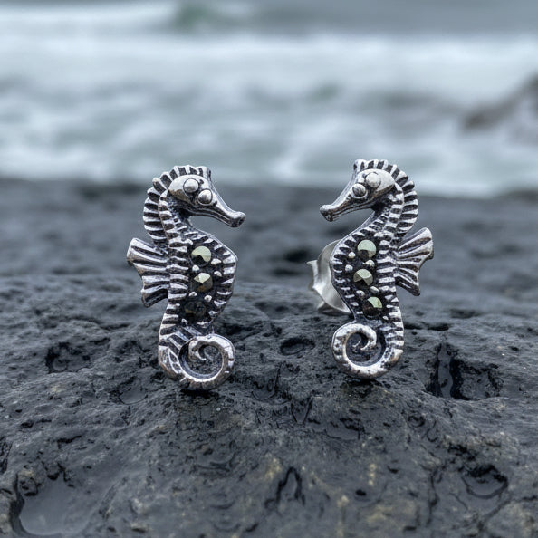 Seahorse Marcasite Earrings