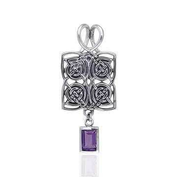 Neve Celtic Knot Necklace - Amethyst / 18