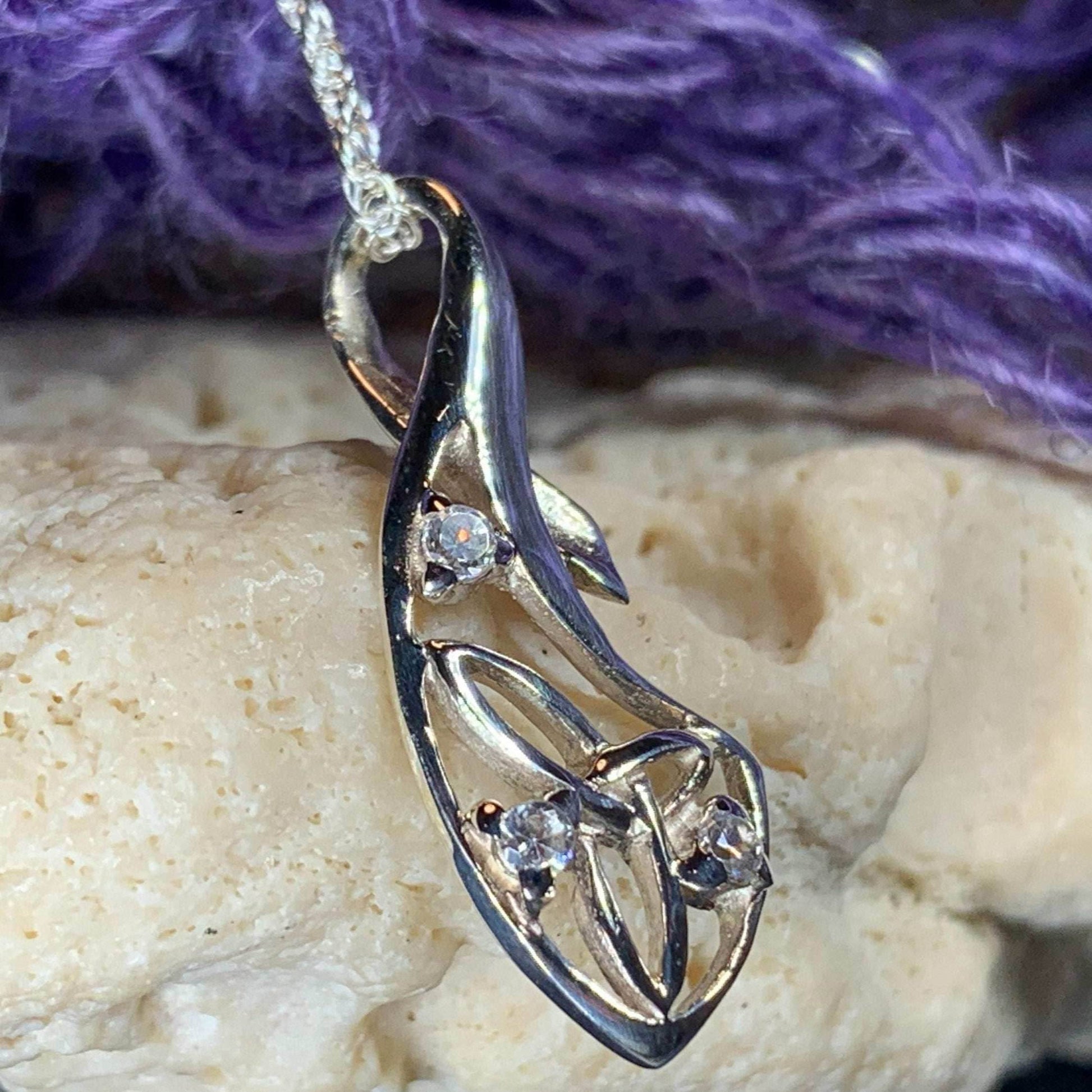 Zirconia Trinity Knot Necklace - 