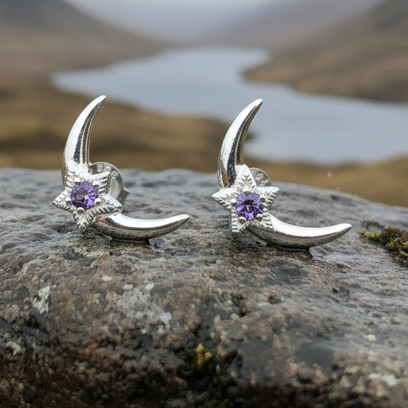 Moon & Stars Post Earrings