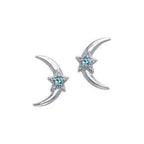 Moon & Stars Post Earrings - Amethyst