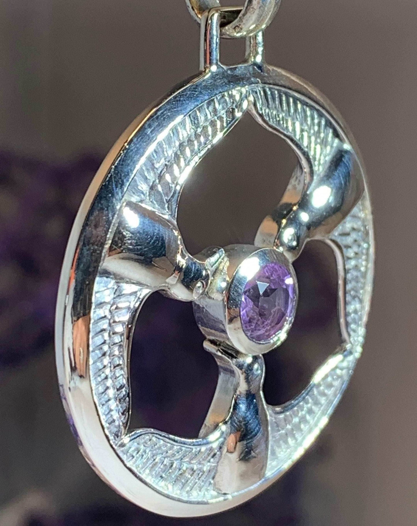 Rhiannon's Three Birds Goddess Necklace - Garnet