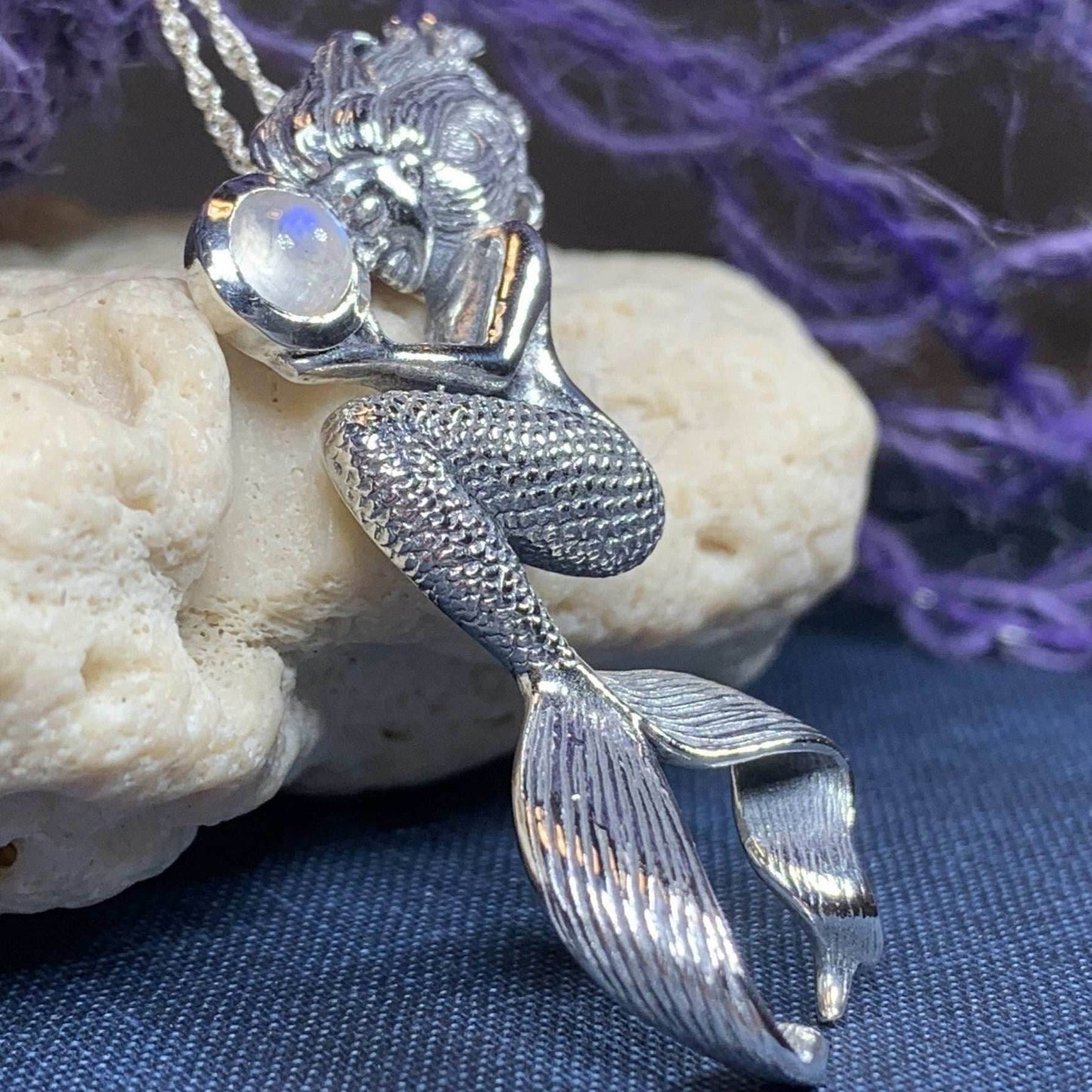 Moonstone Mermaid Necklace - 