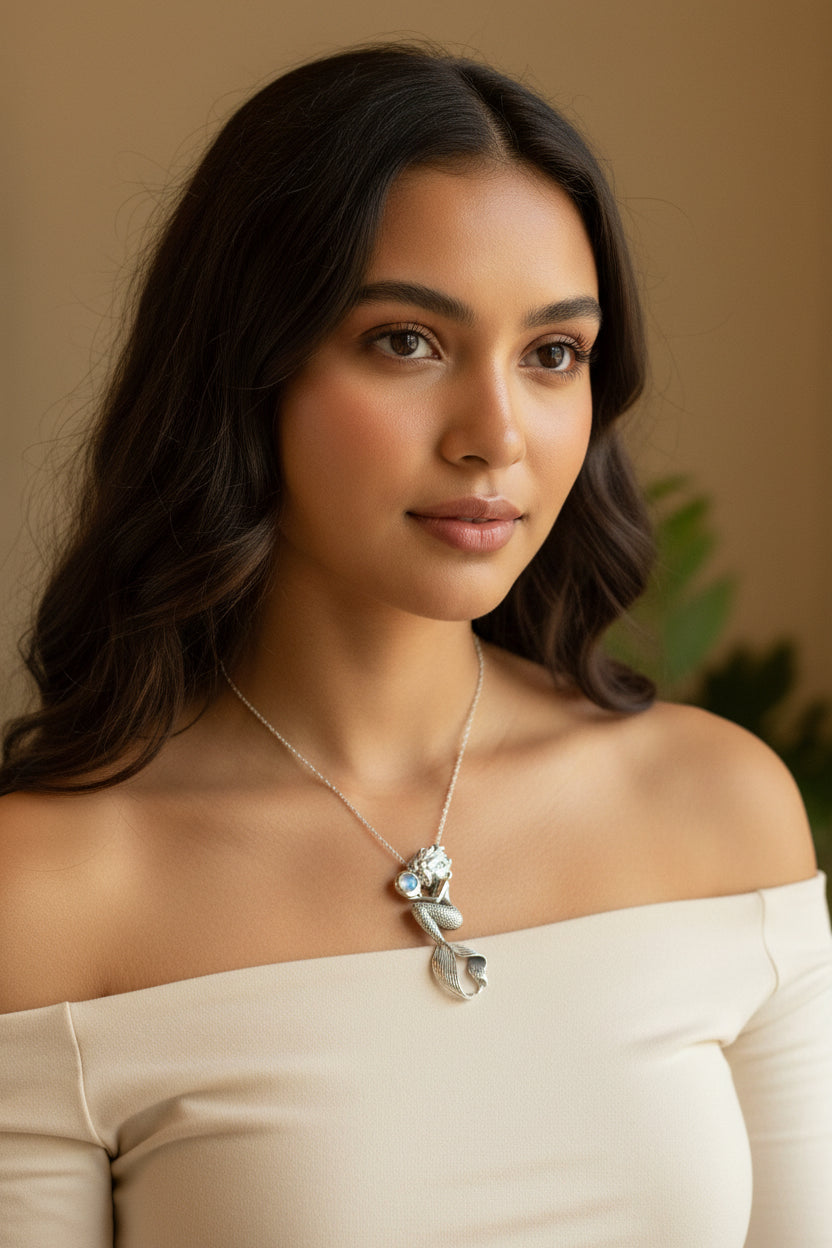 Moonstone Mermaid Necklace