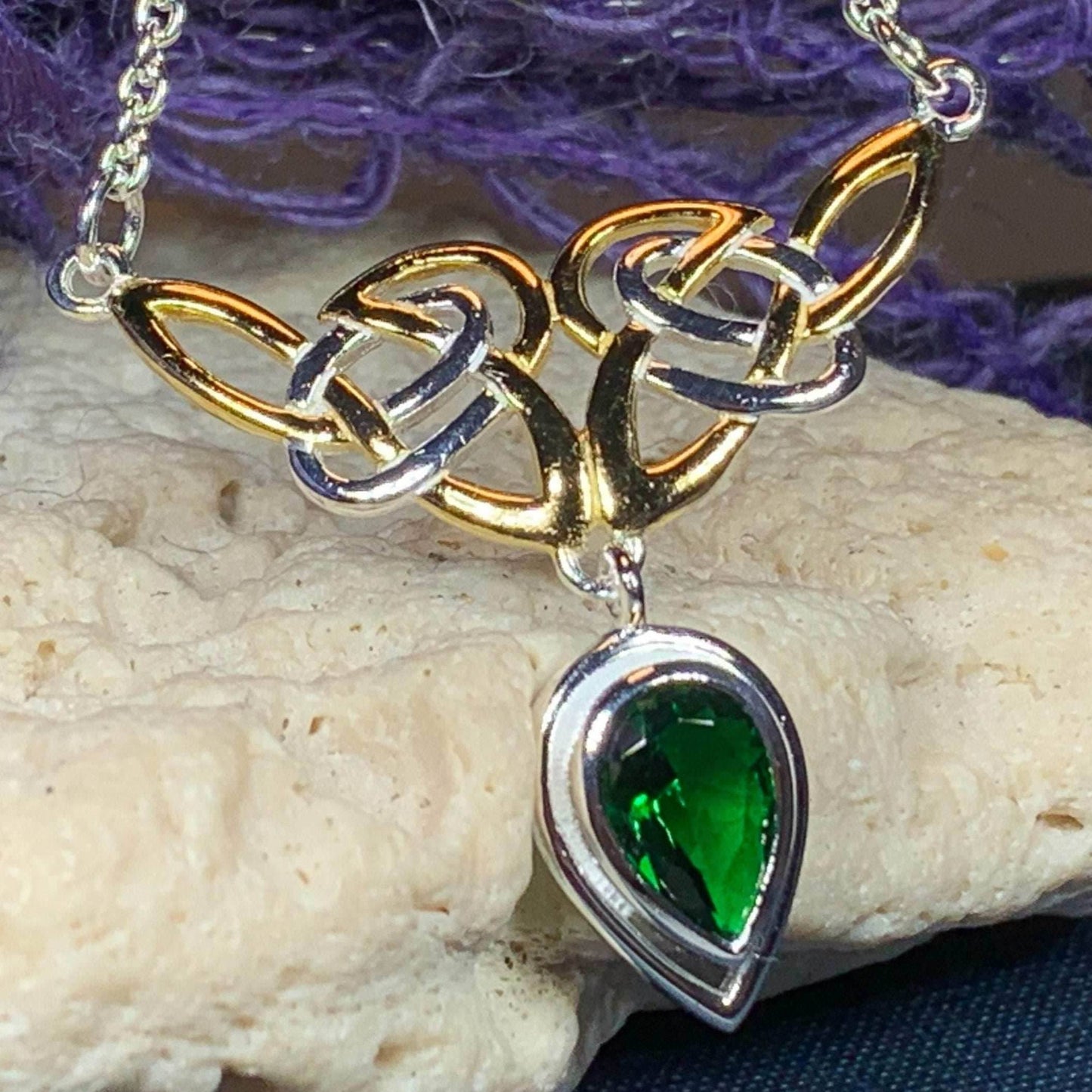 Celtic Double Knot Necklace - Garnet