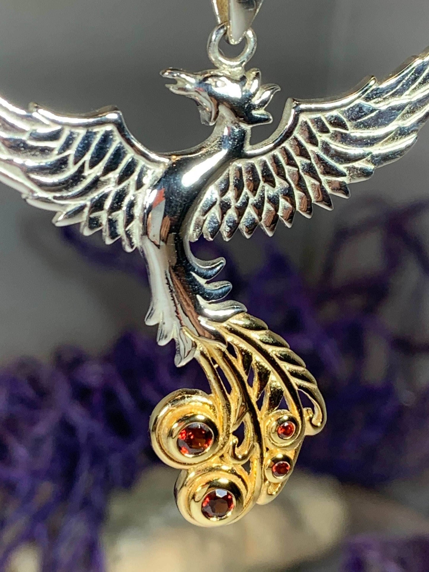Phoenix Gemstone Necklace - Garnet