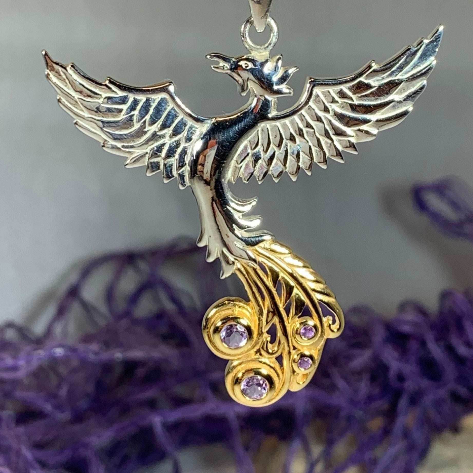 Phoenix Gemstone Necklace - Amethyst