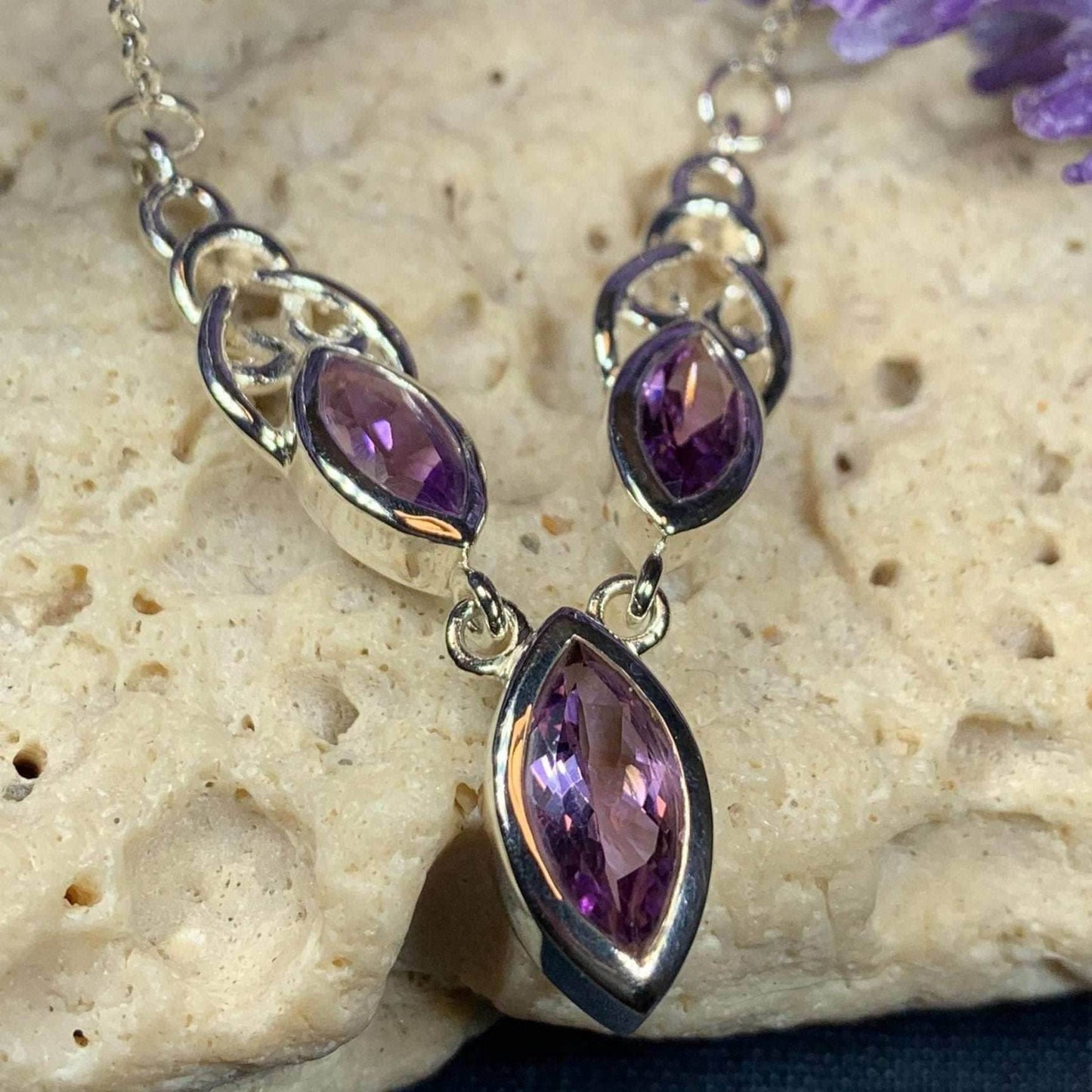 Grace Celtic Knot Necklace - Amethyst