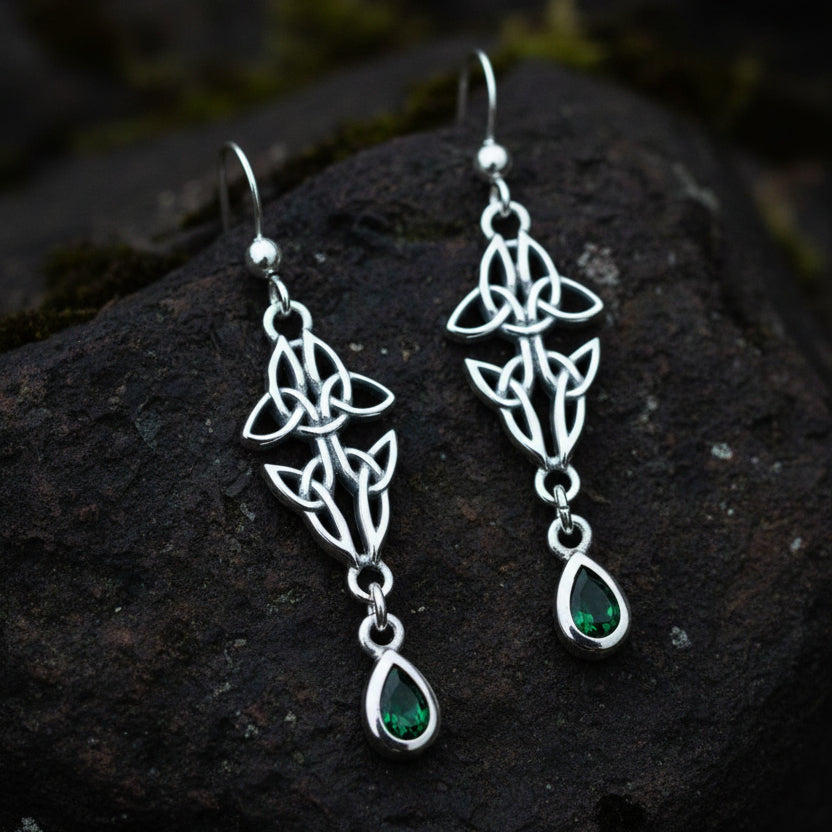 Artisan Long Trinity Knot Earrings