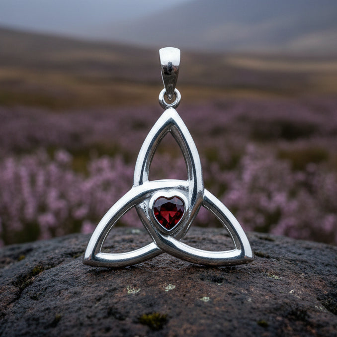 McKenna Trinity Knot Heart Necklace