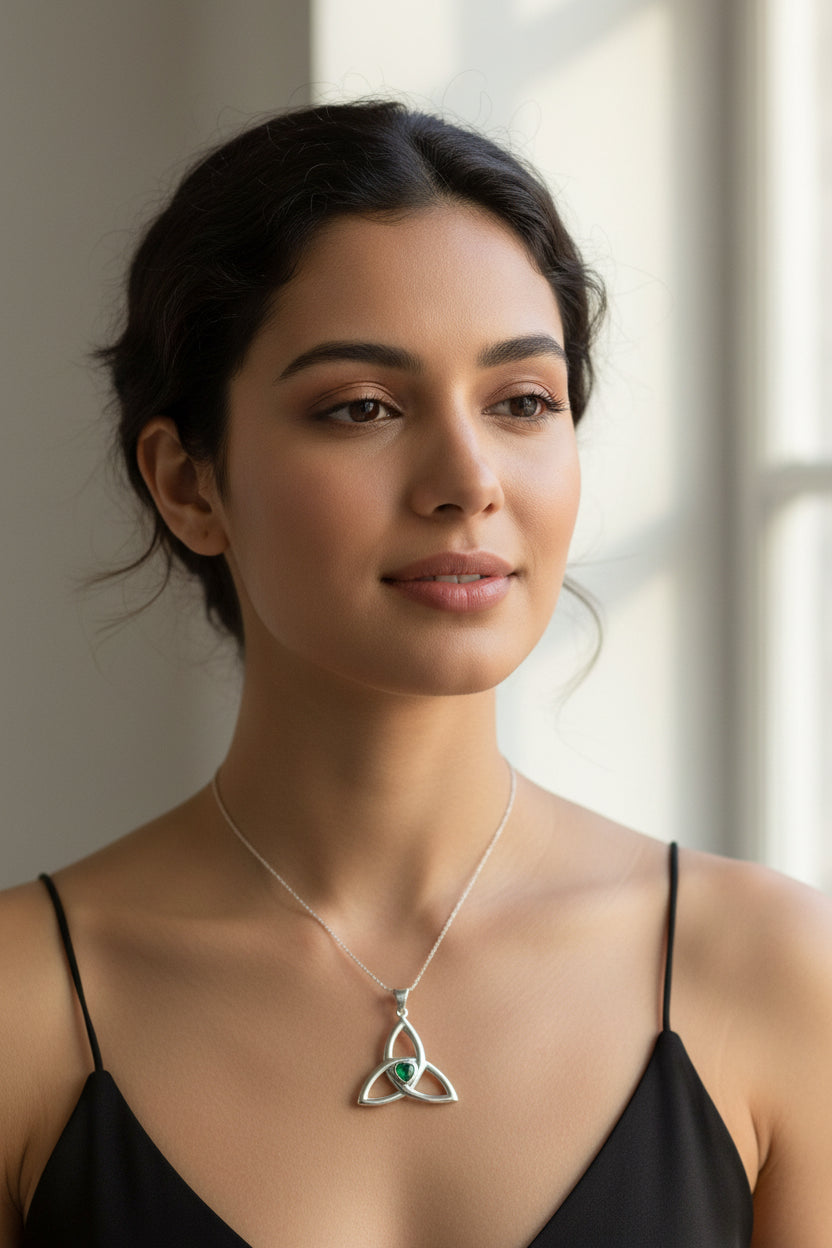 McKenna Trinity Knot Heart Necklace