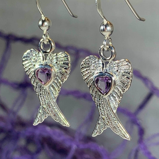 Angel Love Wings Earrings - Amethyst
