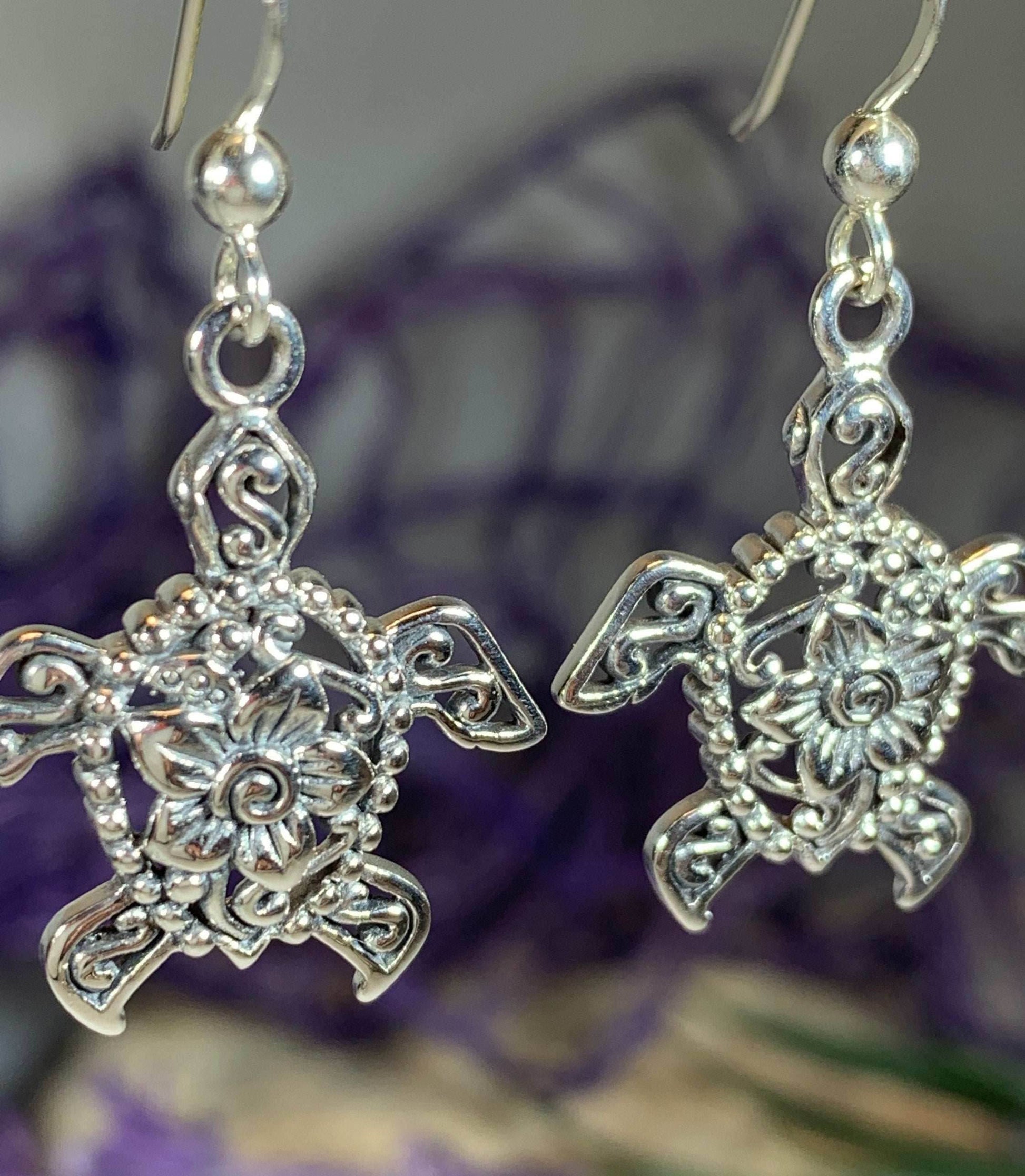 Blooming Turtle Earrings - 