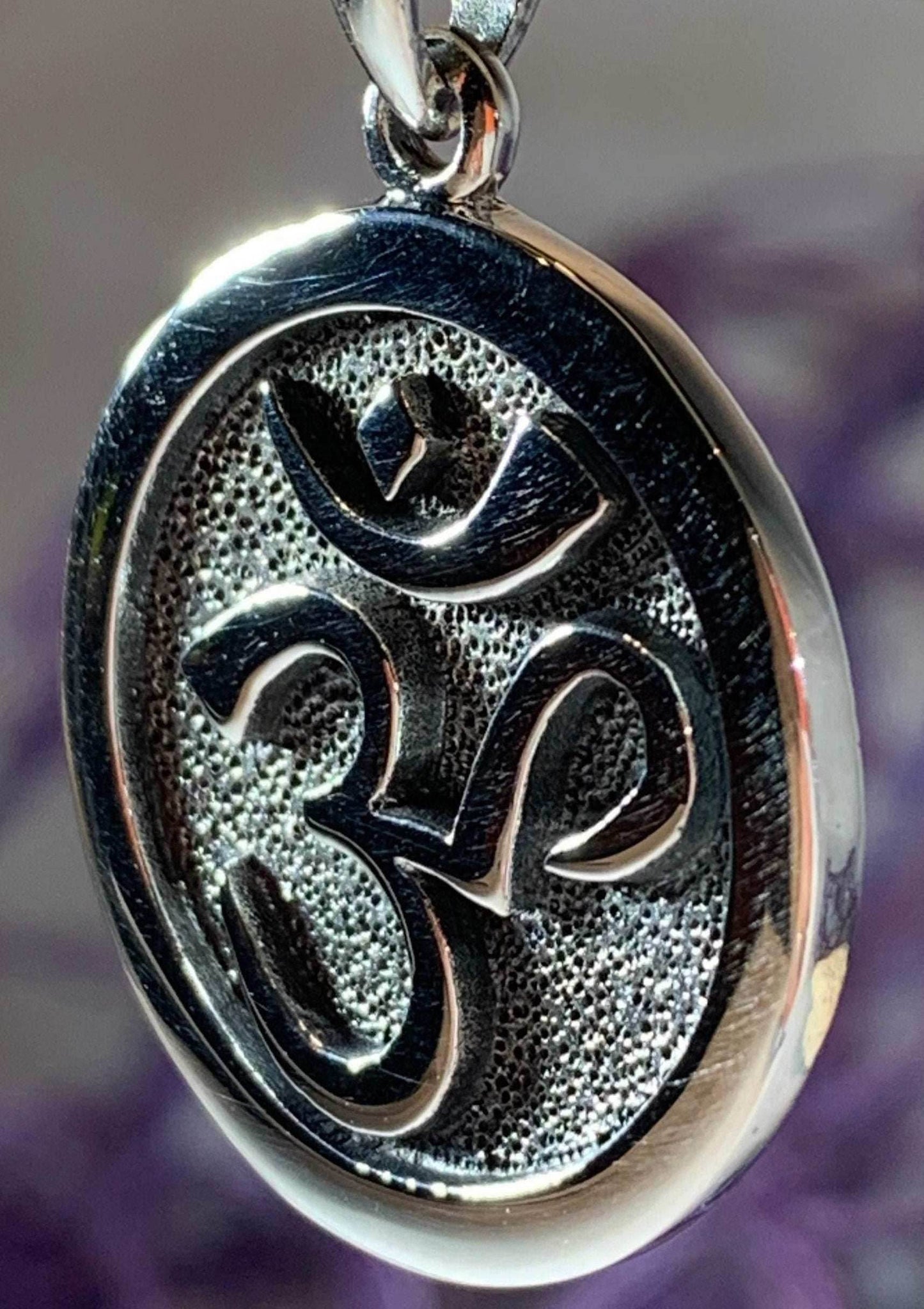 Silver Om Necklace - 