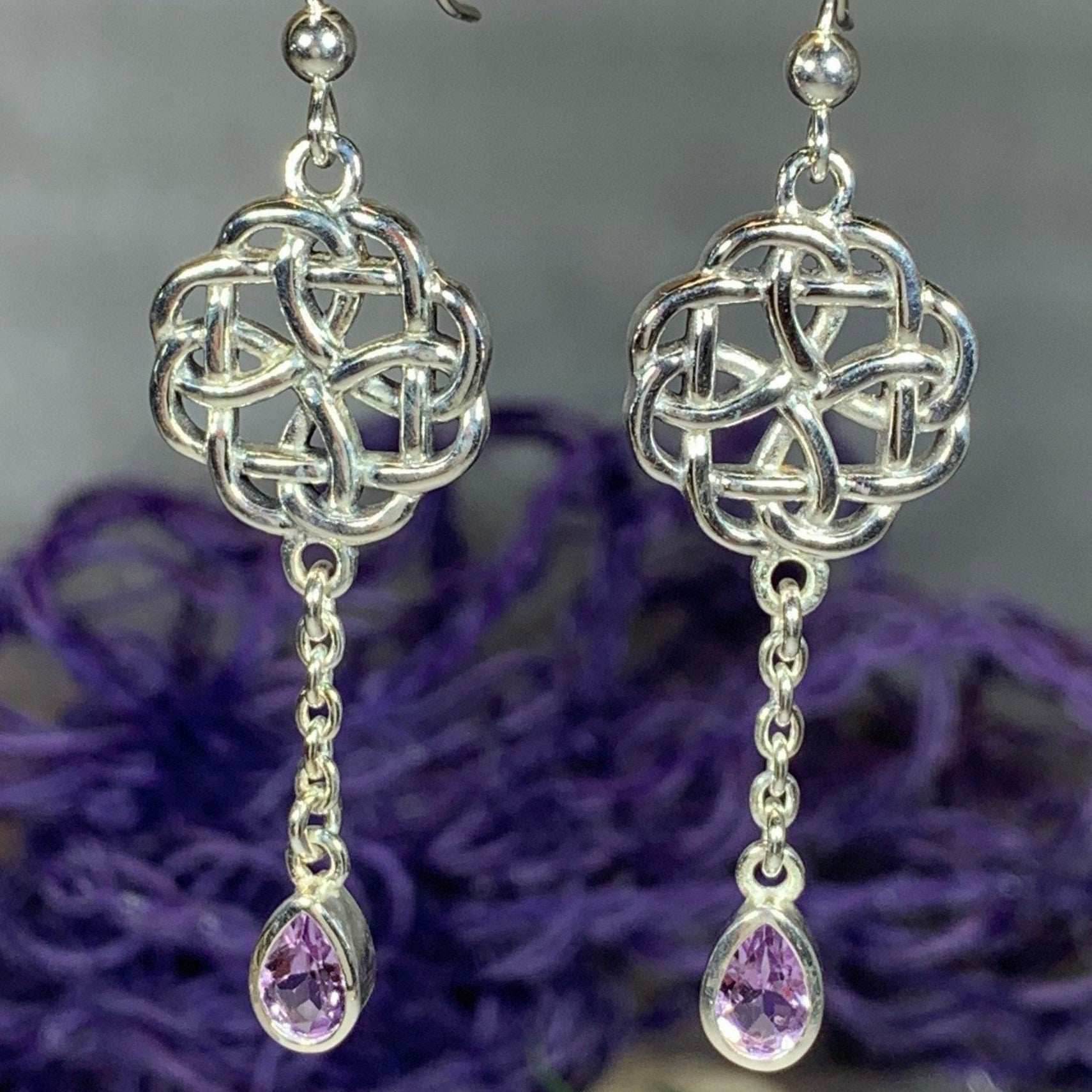 Kate Celtic Knot Earrings - Amethyst
