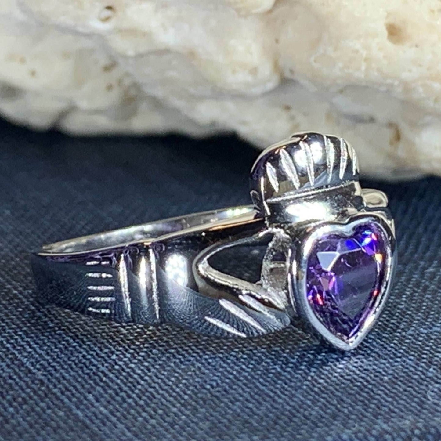 Amethyst Claddagh Ring - 4