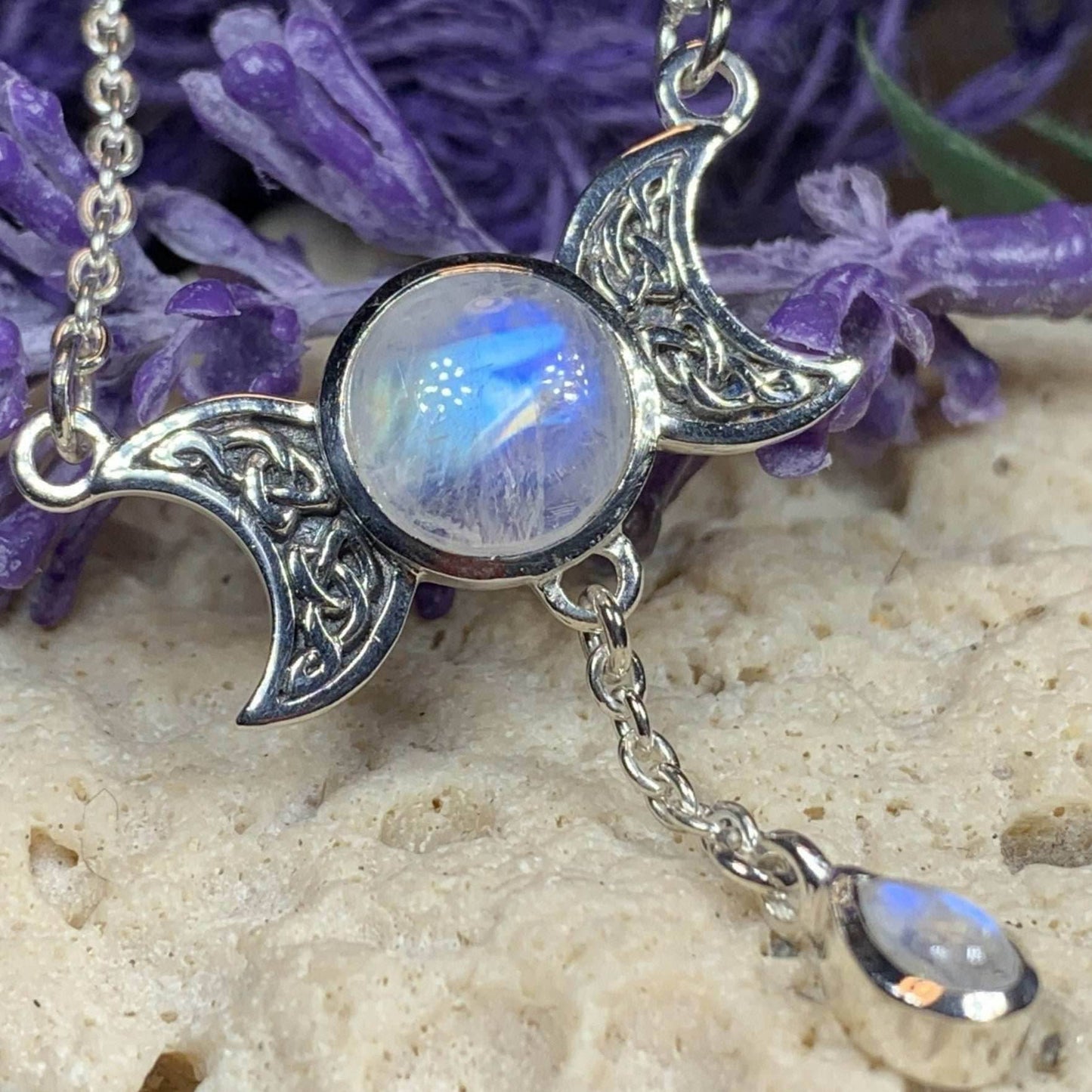 Celtic Moon Necklace - Amethyst