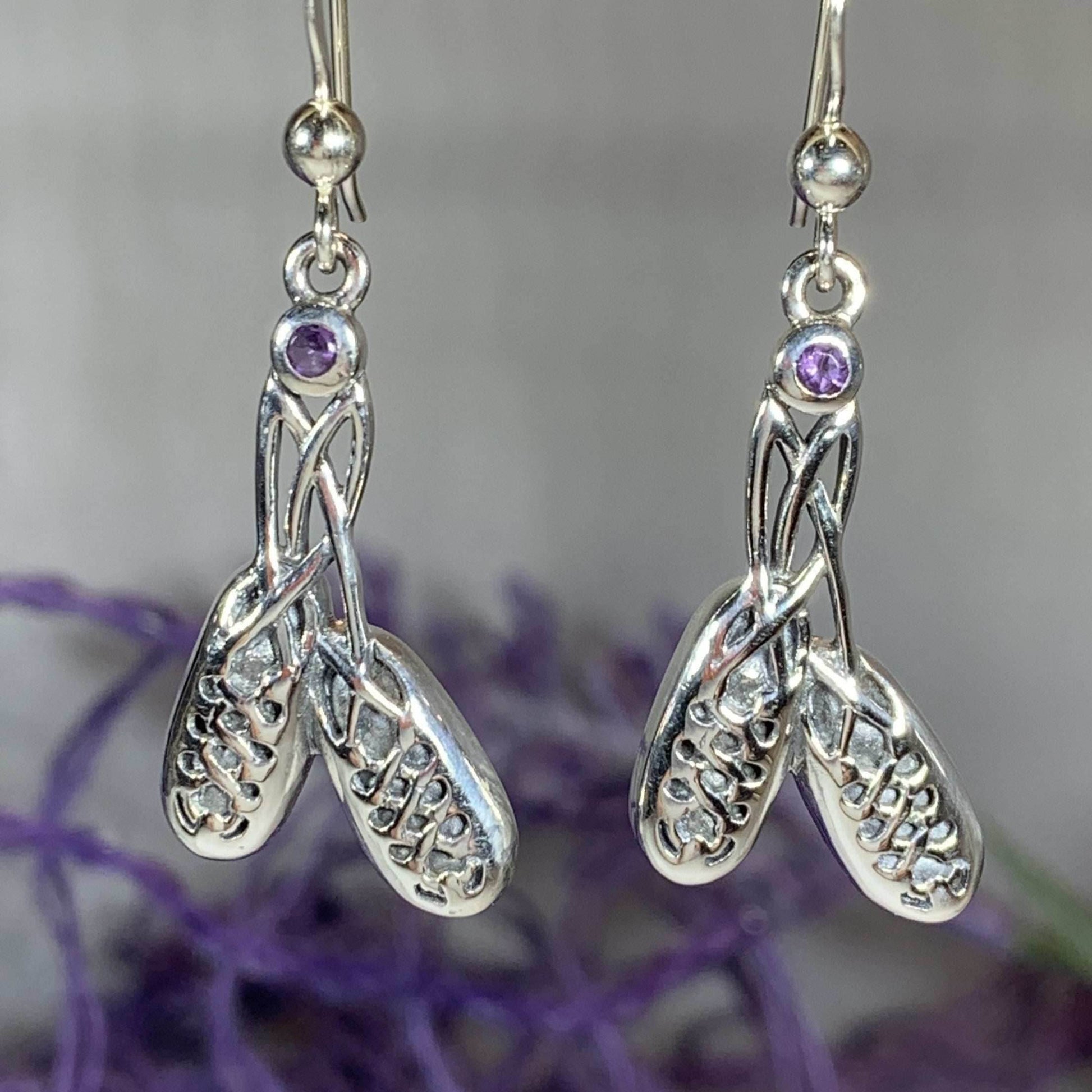 Irish Dance Shoes Earrings - Amethyst