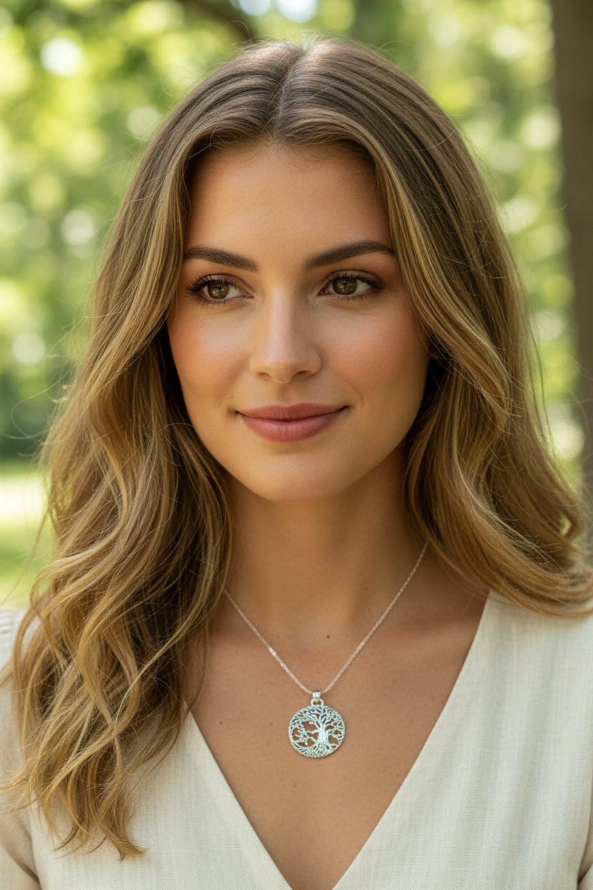 Solstice Tree of Life Silver Necklace