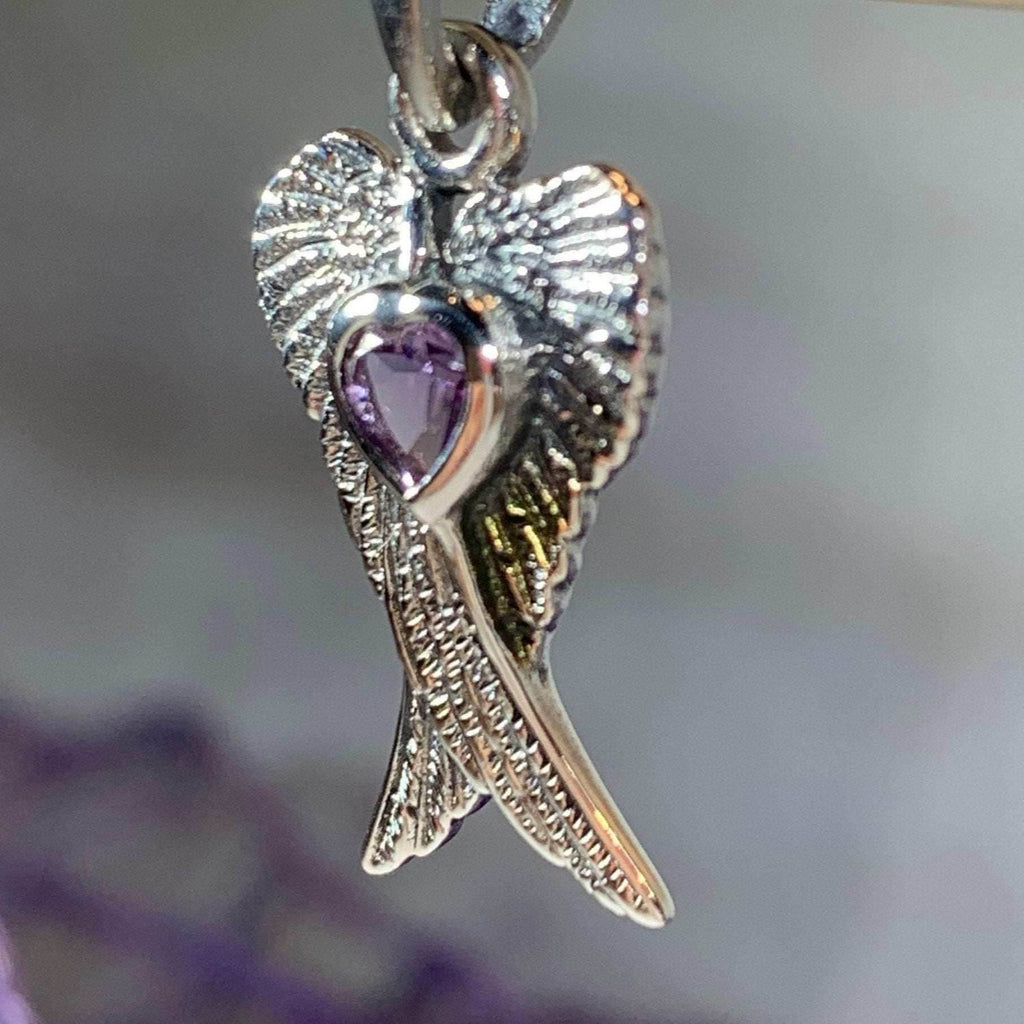 Angel Wings Love Necklace - Amethyst
