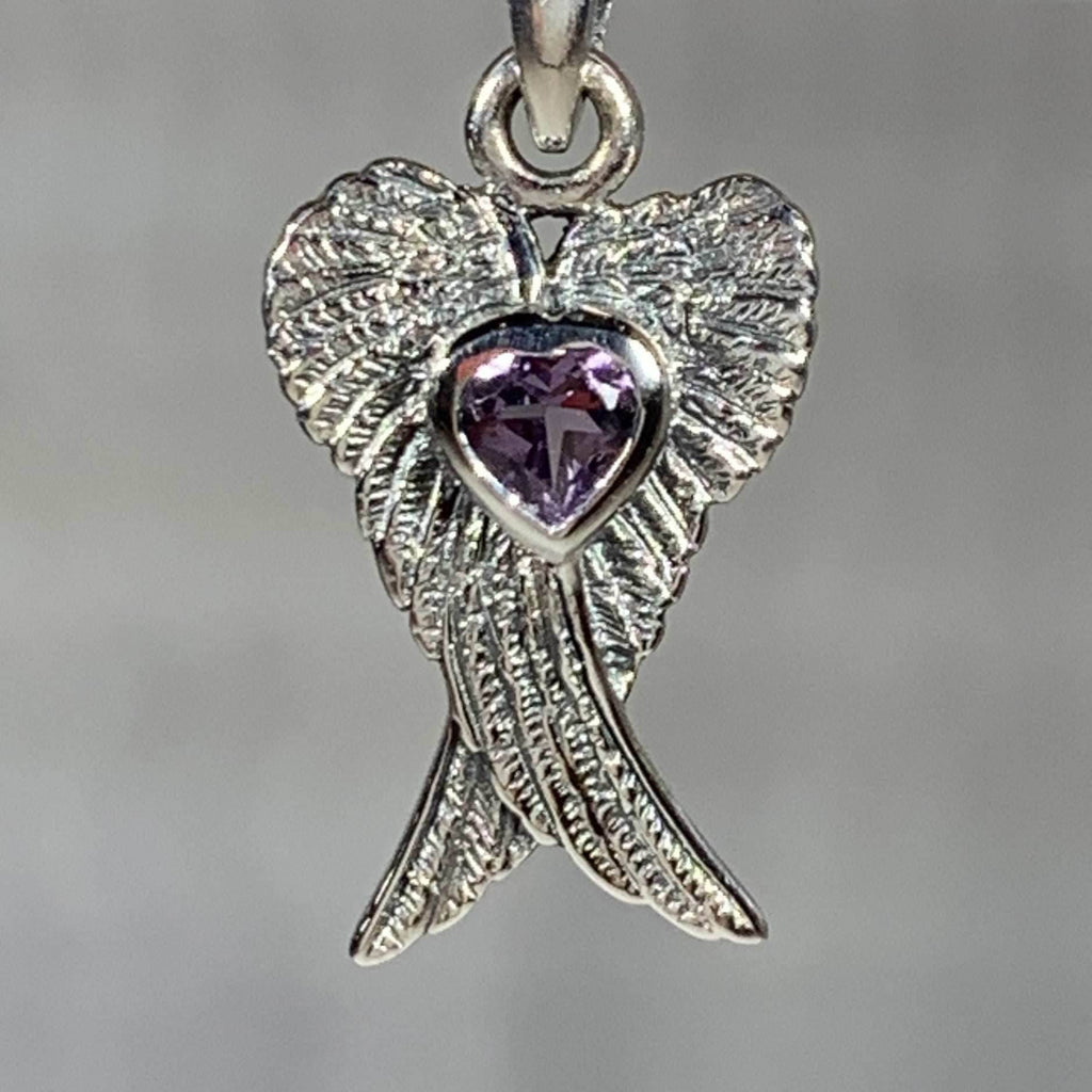 Angel Wings Love Necklace - Amethyst