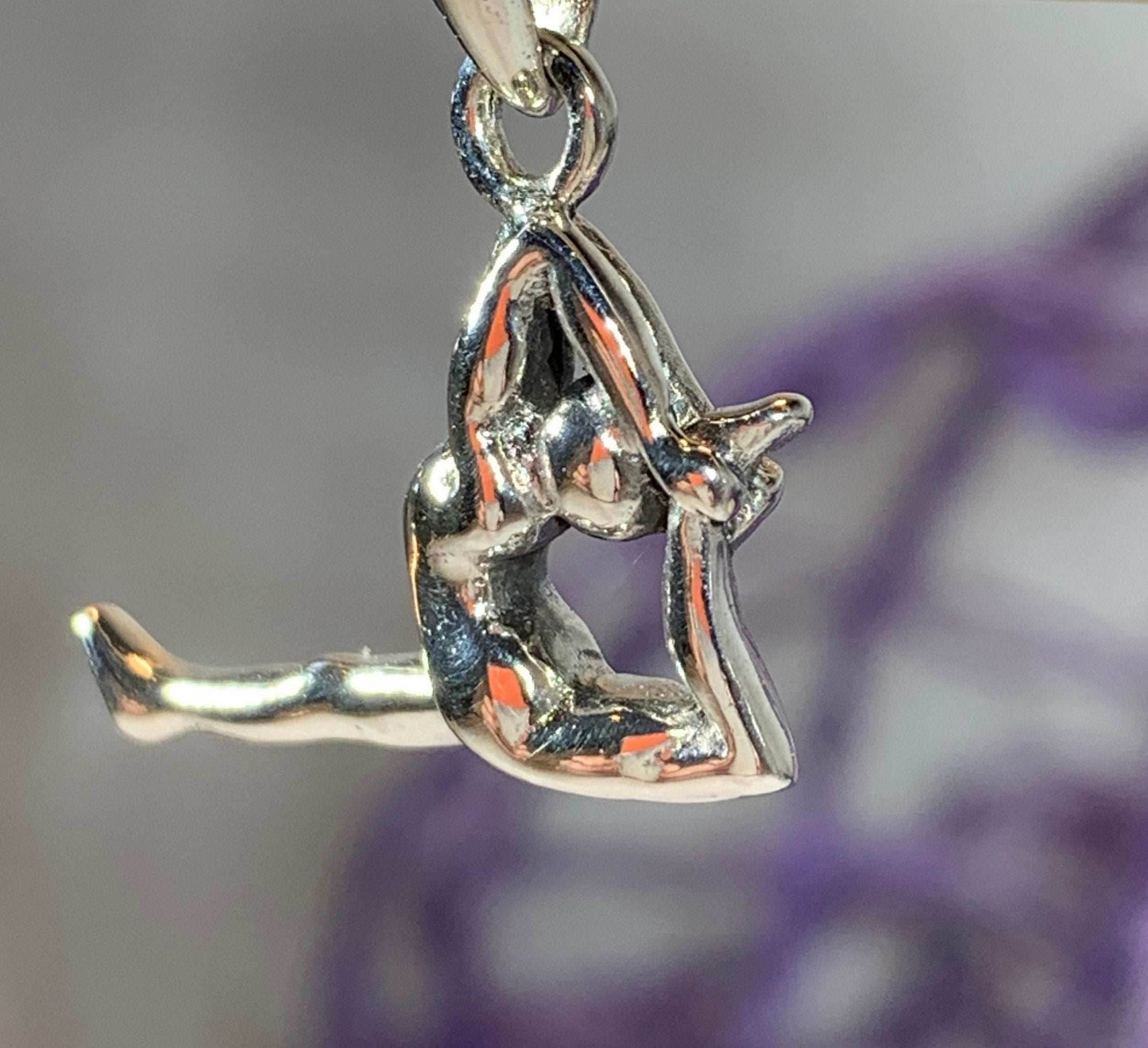 Silver Yoga Pose Necklace - 