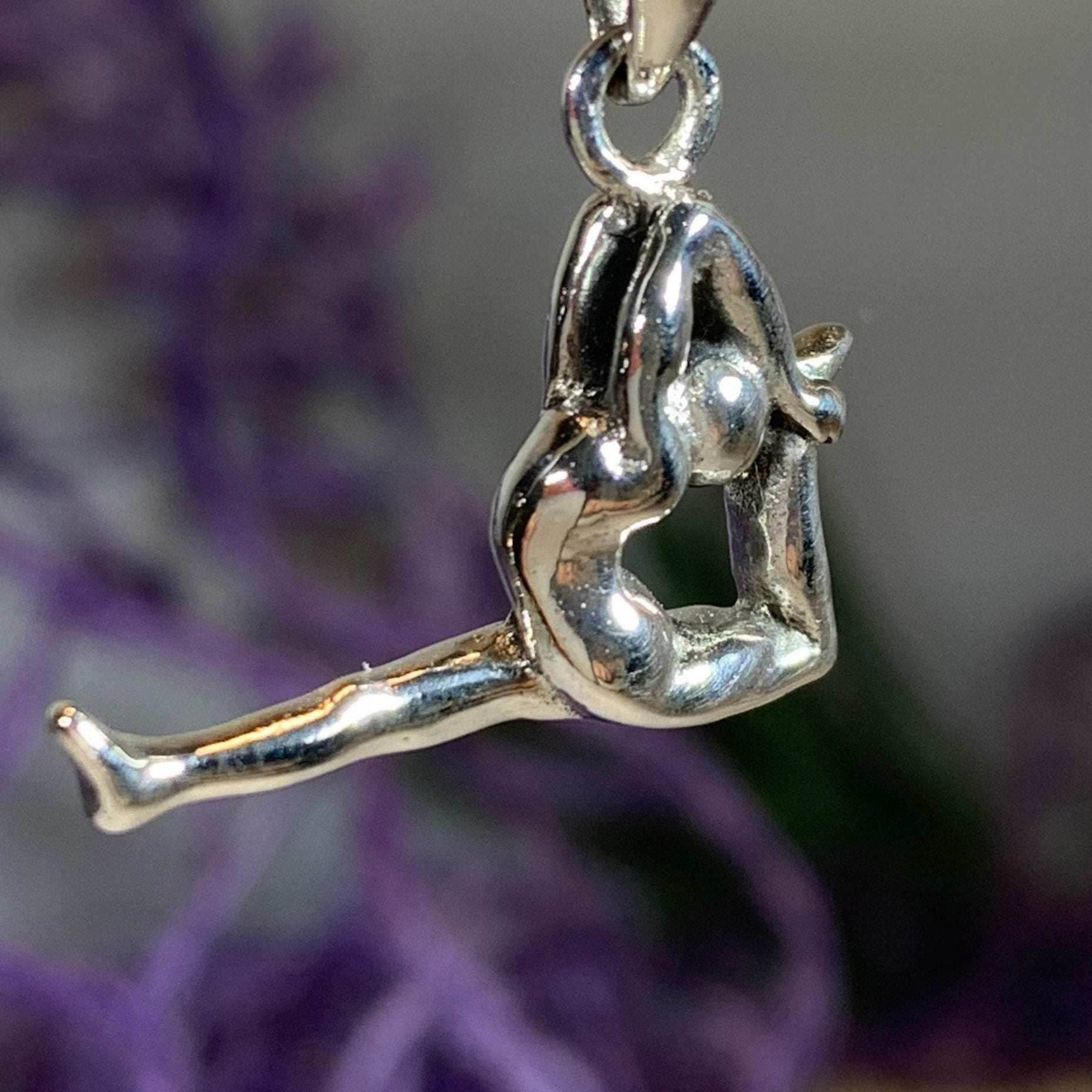 Silver Yoga Pose Necklace - 