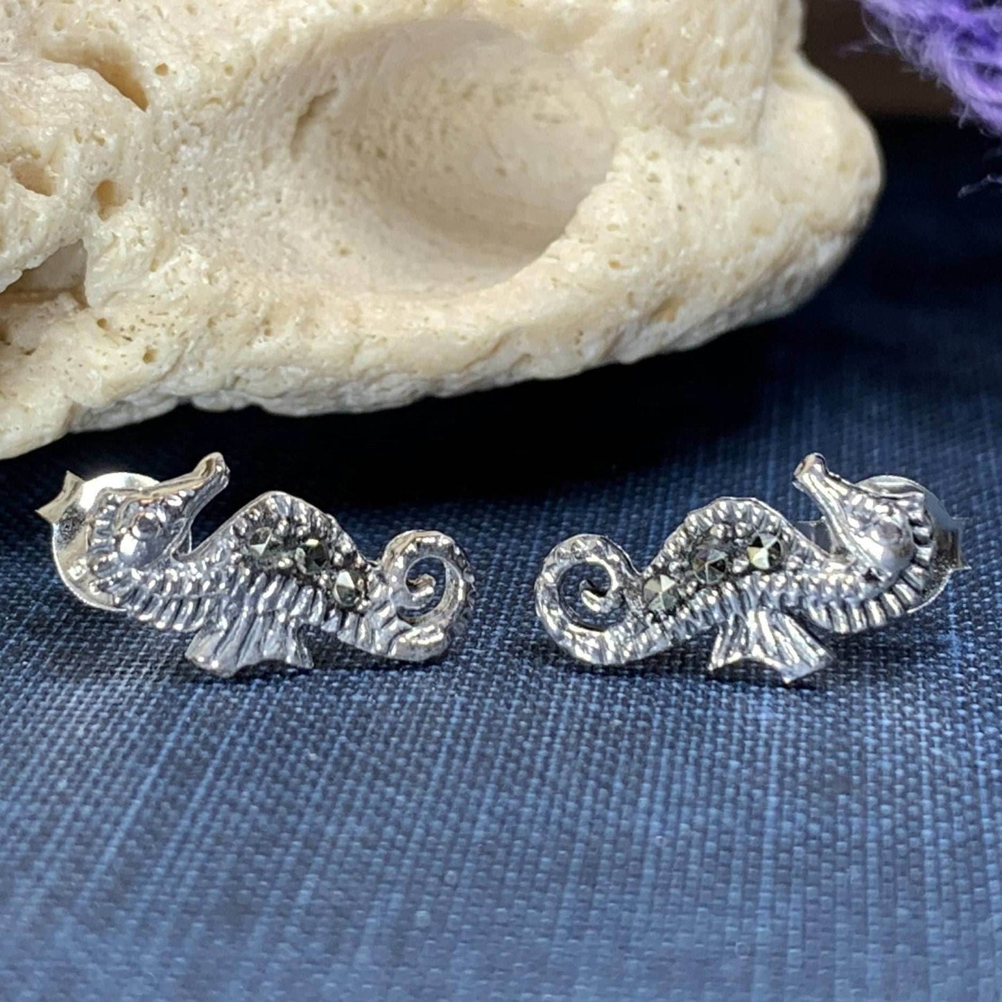 Seahorse Marcasite Earrings - 